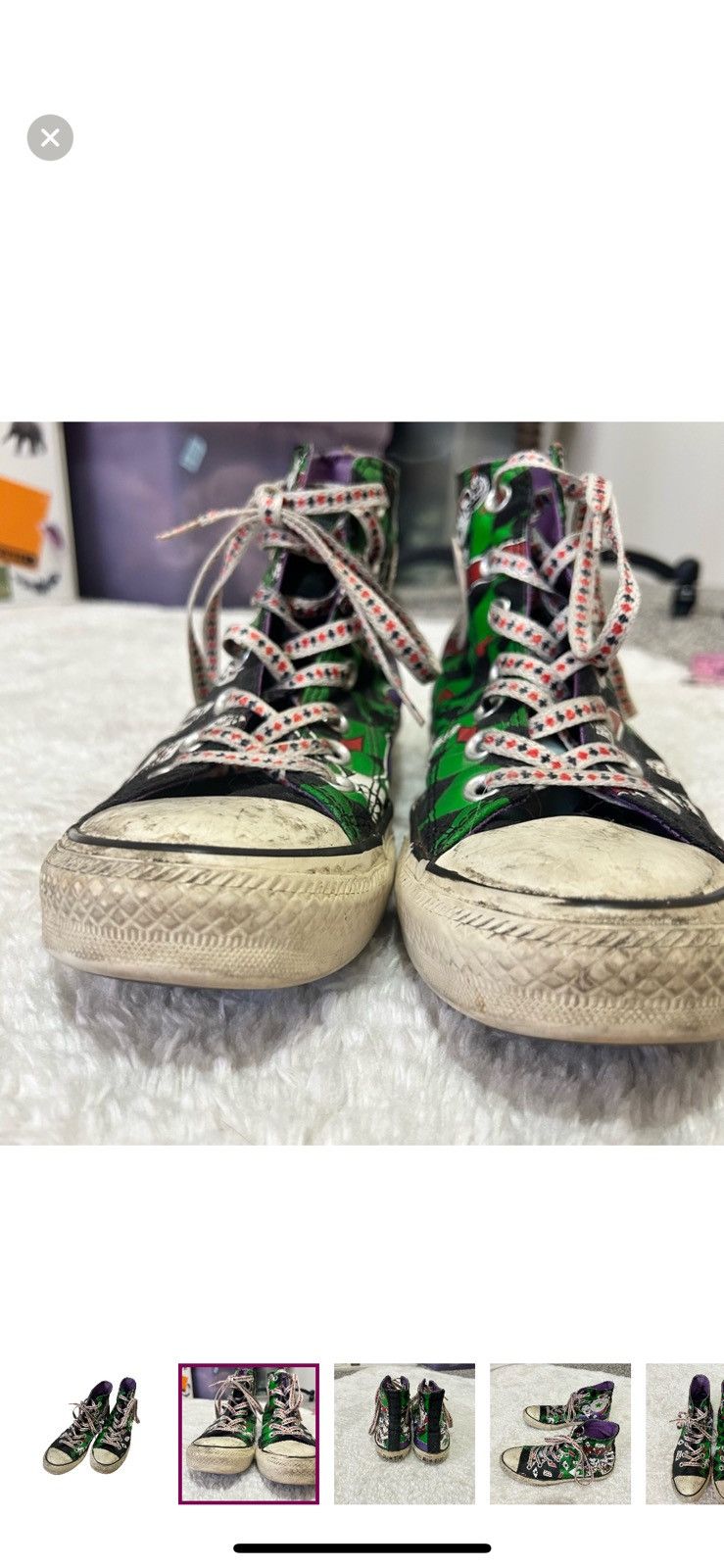 Converse Converse X dc comics joker’s wild high top sneakers size 6 Size US 6 / EU 39 - 2 Thumbnail
