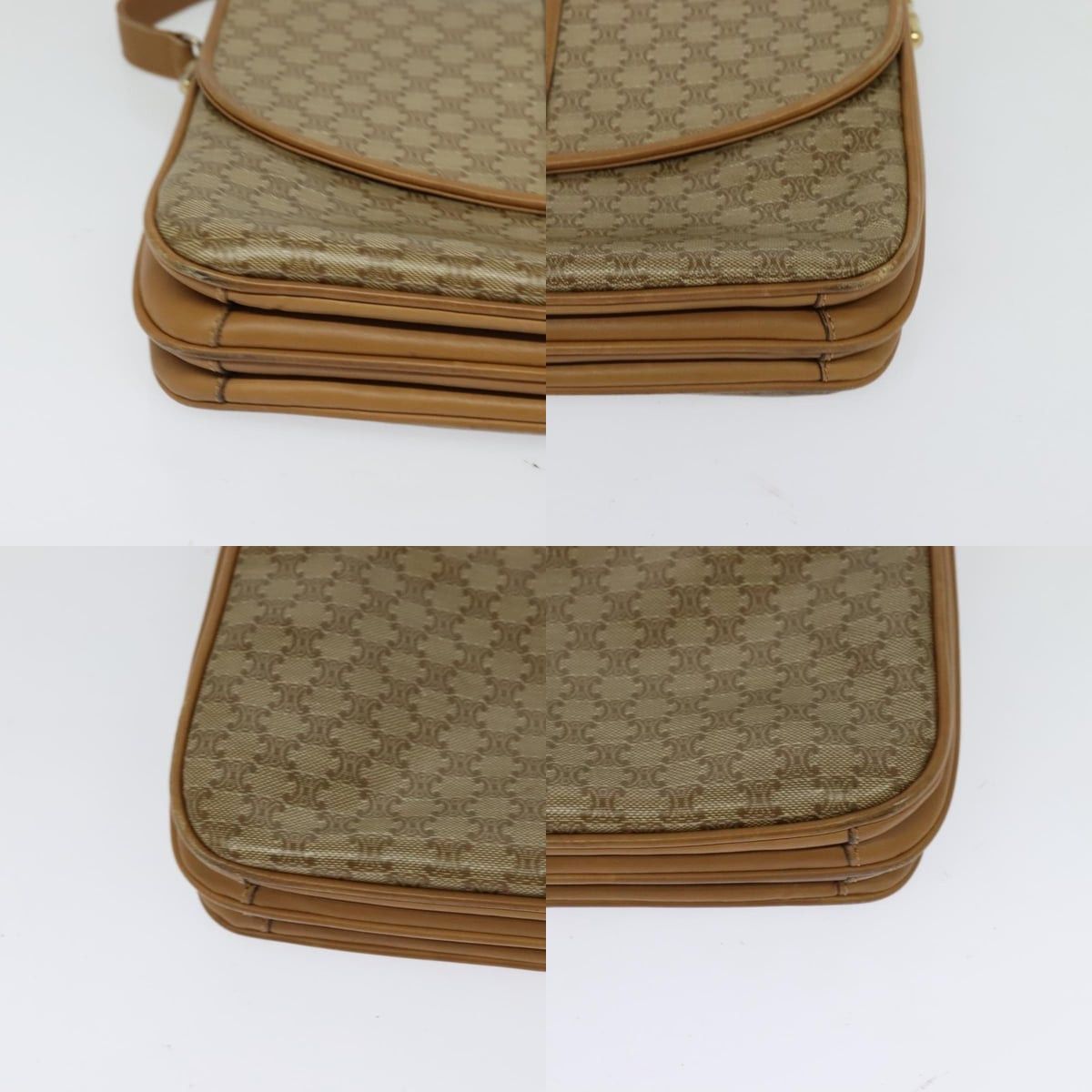 Celine CELINE Macadam Canvas Shoulder Bag Pvc Beige Gold Size ONE SIZE - 10 Thumbnail