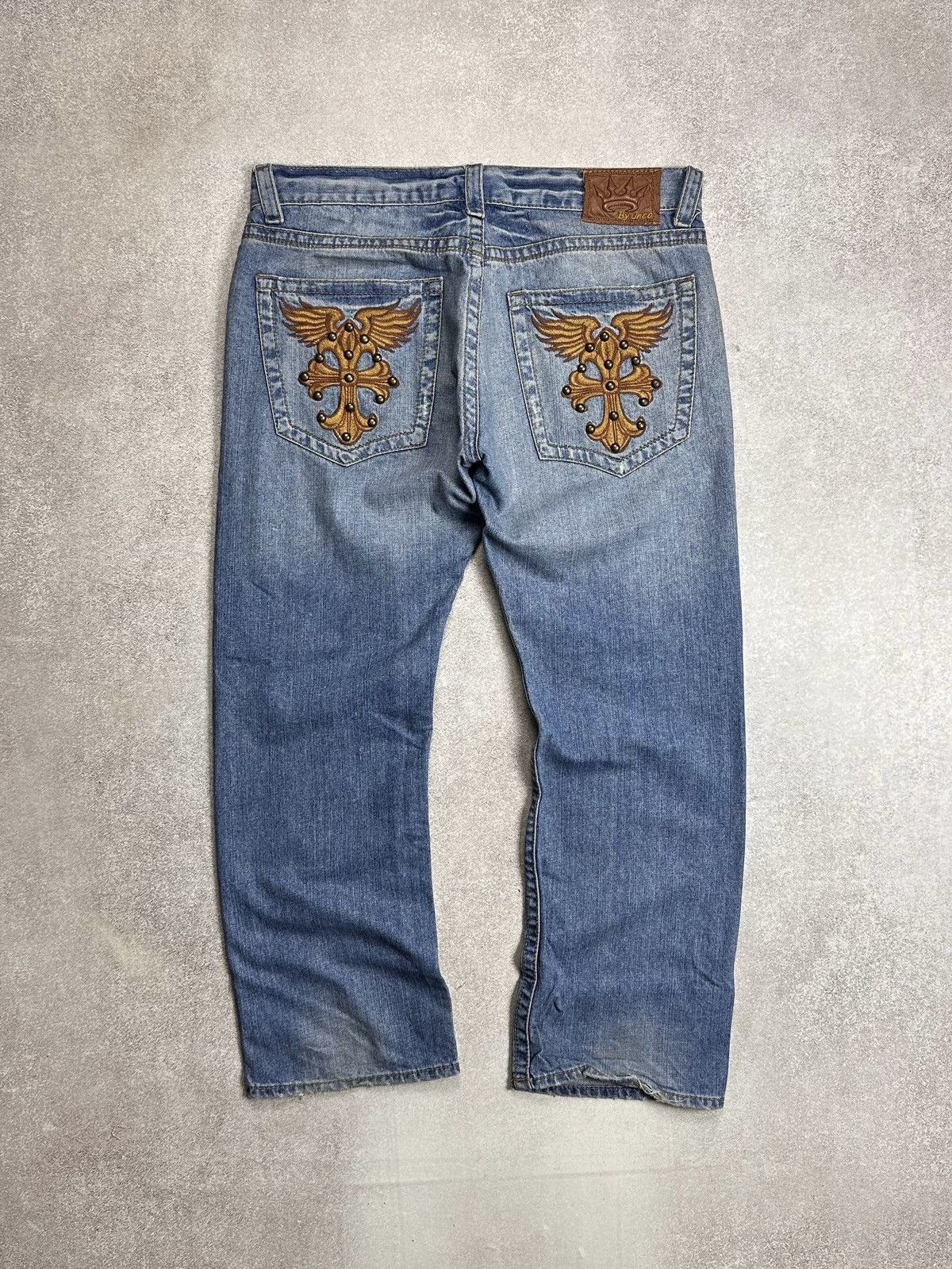 JNCO Vintage 90s JNCO Embroidery Baggy Jeans Y2K 36x30 Size US 36 / EU 52 - 1 Thumbnail