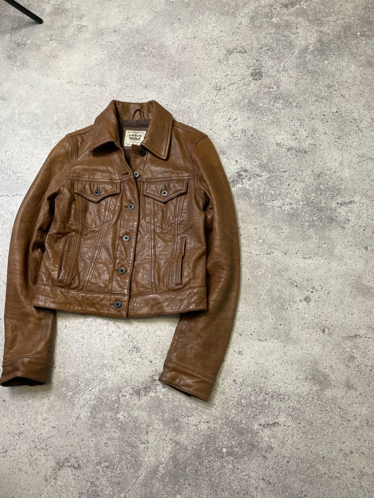 Levi's Vintage Levi’s Leather Brown Jacket Travis Scott Style Size S / US 4 / IT 40 - 3 Thumbnail
