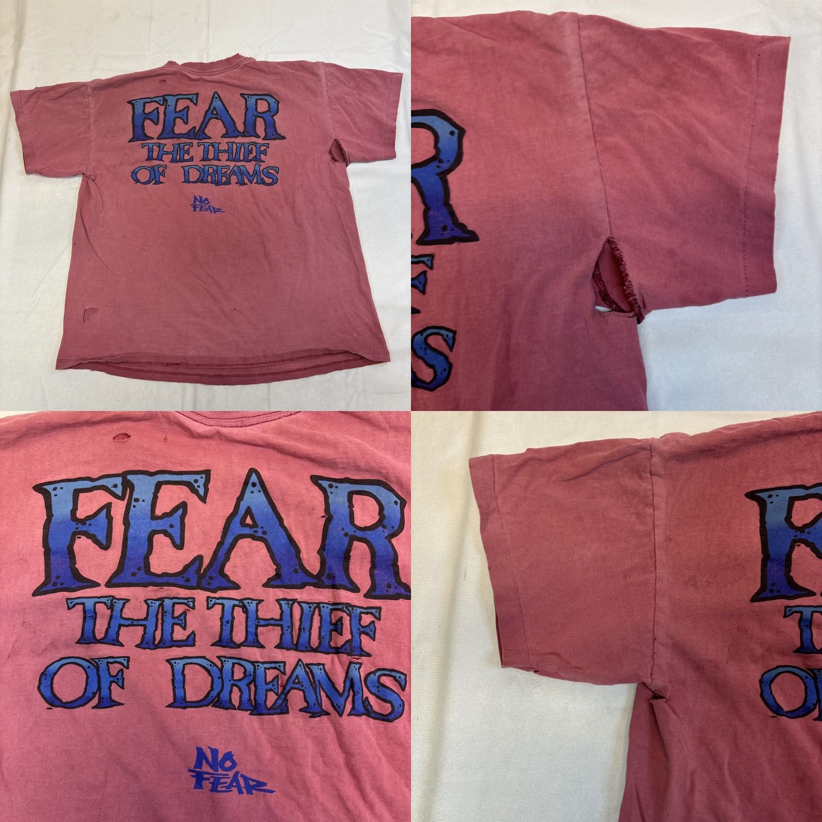 No Fear VINTAGE No Fear T-Shirt 90s X-Large Red Short Sleeve Men's Dream Thief Of Dreams Single Stitch 1990s Fear The Thief Of Dreams (No Fear) Size US XL / EU 56 / 4 - 8 Thumbnail