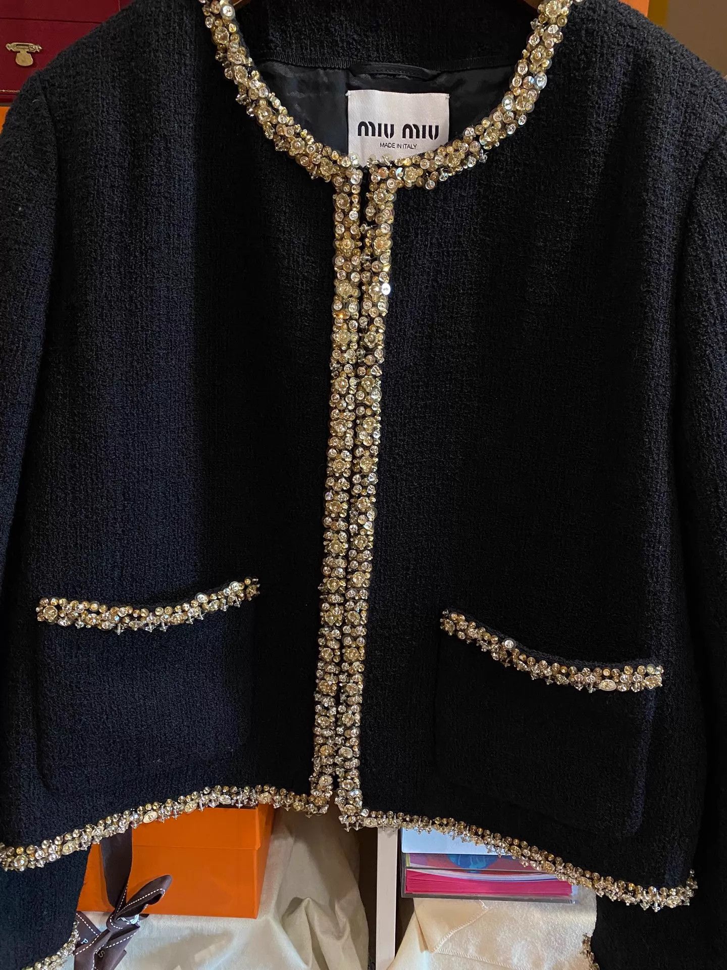 Miu Miu Miu Miu Short Beaded Flower Embroidered Jacket 40 Size S / US 4 / IT 40 - 7 Thumbnail