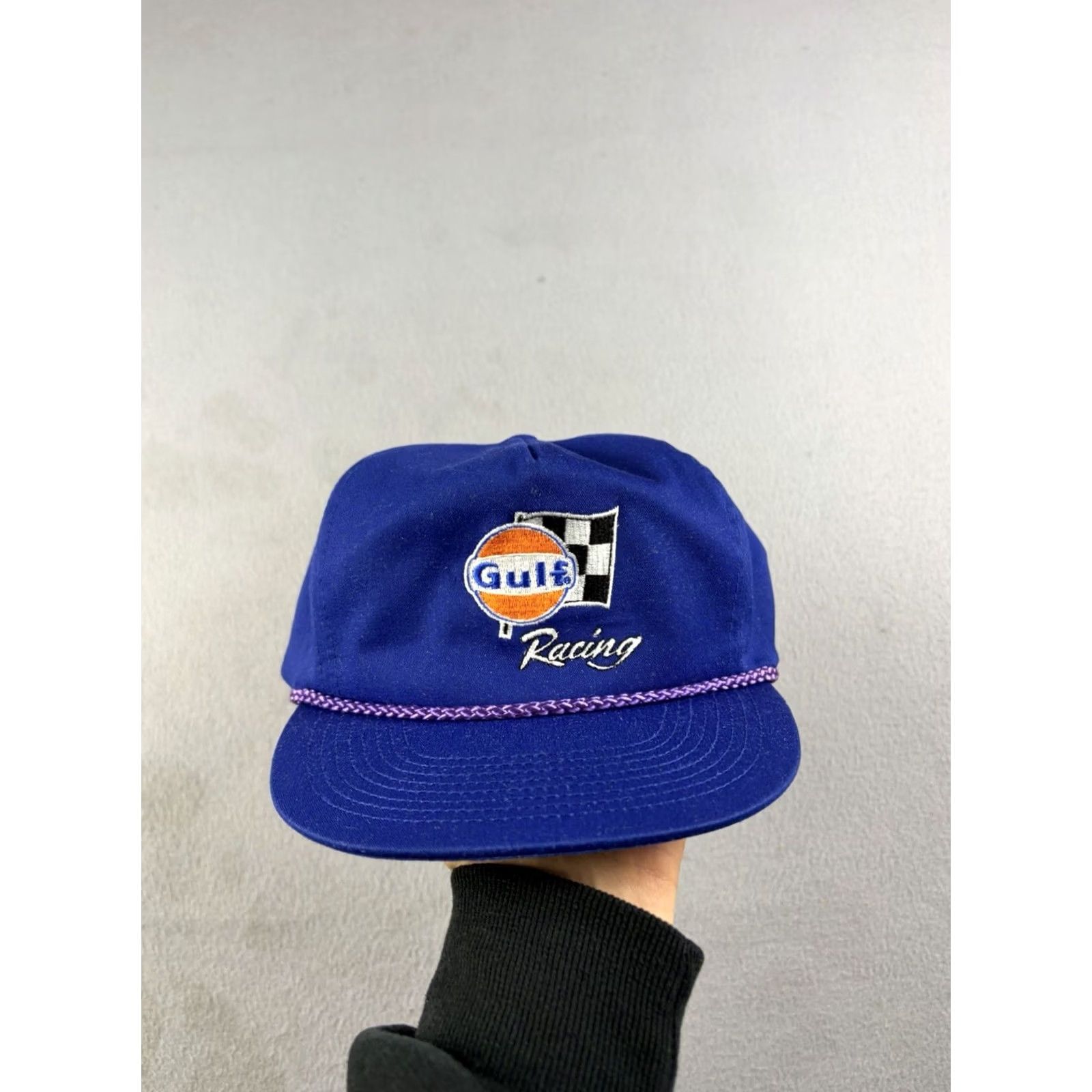 NASCAR VINTAGE Gulf Racing Hat SnapBack Cap Blue Embroidered Logo NASCAR 90s Men One Size"} Size ONE SIZE - 2 Thumbnail