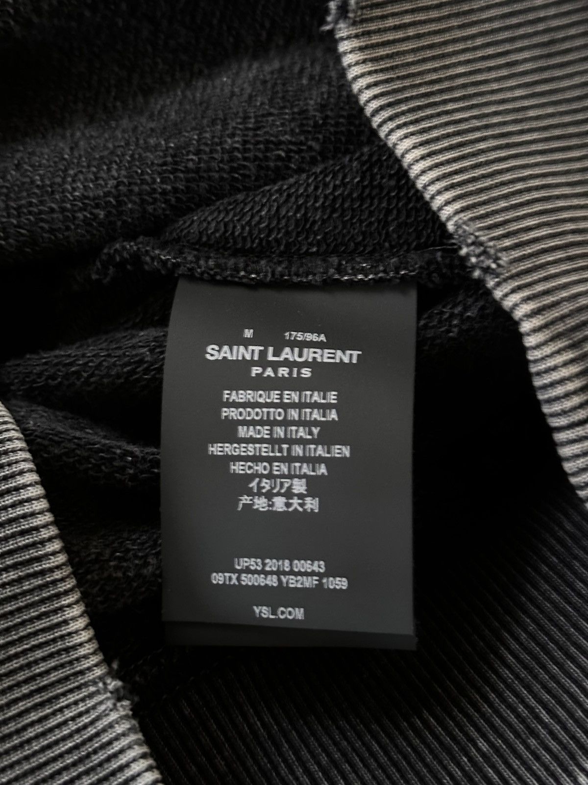 Saint Laurent Paris Saint Laurent Logo Hoodie Distressed Gray SS19 Size US M / EU 48-50 / 2 - 13 Thumbnail