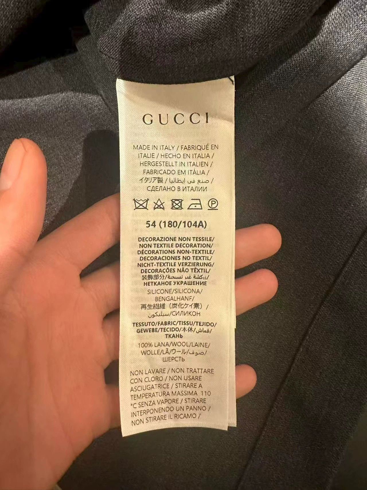 Gucci gucci dark gray cashmere suit jacket Size US L / EU 52-54 / 3 - 3 Thumbnail