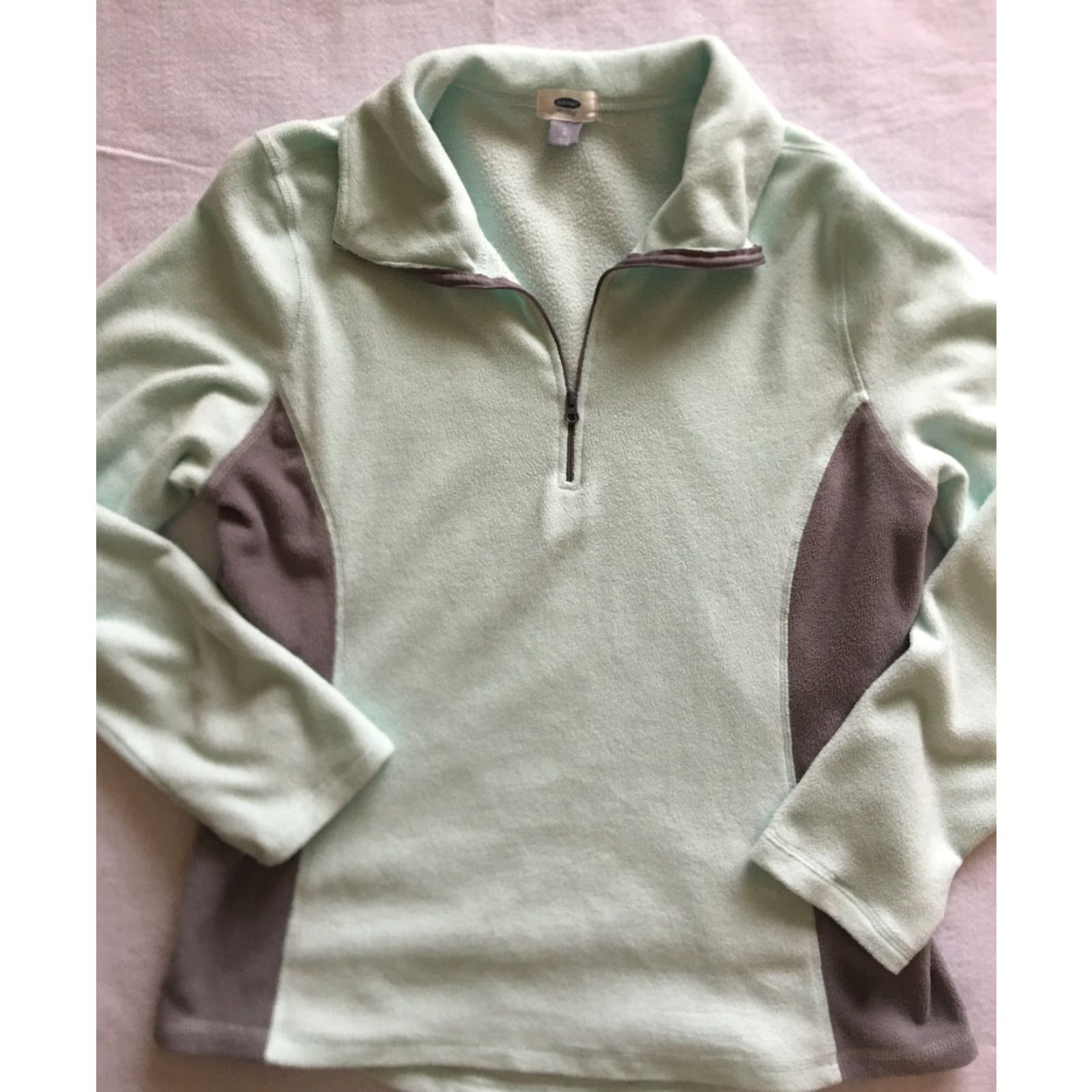 Old Navy VINTAGE? No. Old Navy Jacket Women L Gray Green Fleece Polyester Pullover Regular Size Size L / US 10 / IT 46 - 2 Thumbnail