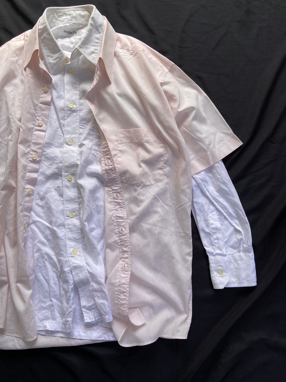 Christian Dior Monsieur × Vintage VINTAGE CHRISTIAN DIOR 2 IN 1 CASUAL BUTTON SHIRT Size US XL / EU 56 / 4 - 4 Thumbnail