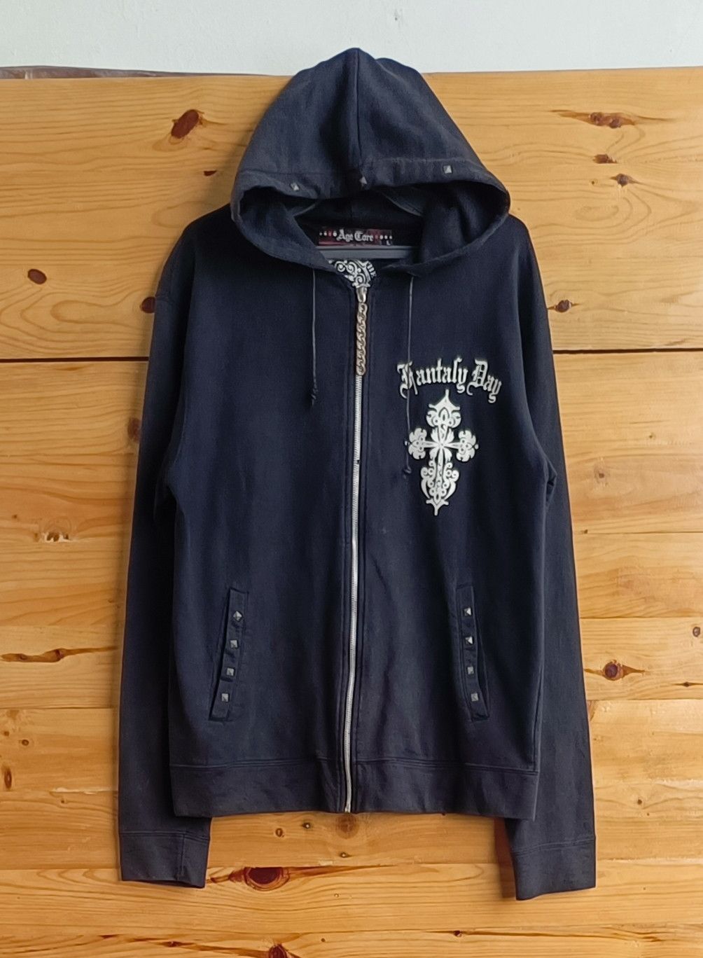 14th Addiction 🇯🇵Japanese Gothic Poem Cross STUDS SPIKE PUNK Hoodie Size US L / EU 52-54 / 3 - 9 Thumbnail