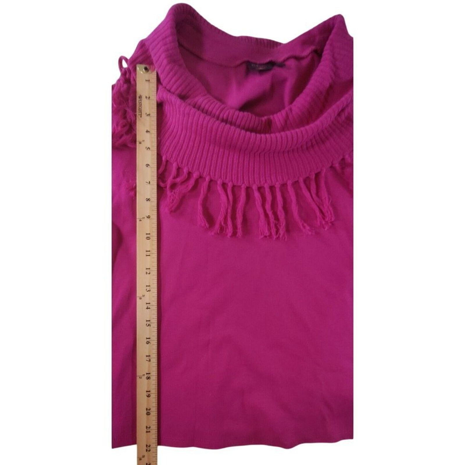 Other Rafaella Fringe Cowl Neck Sweater Magenta Petite Large Size L / US 10 / IT 46 - 2 Thumbnail
