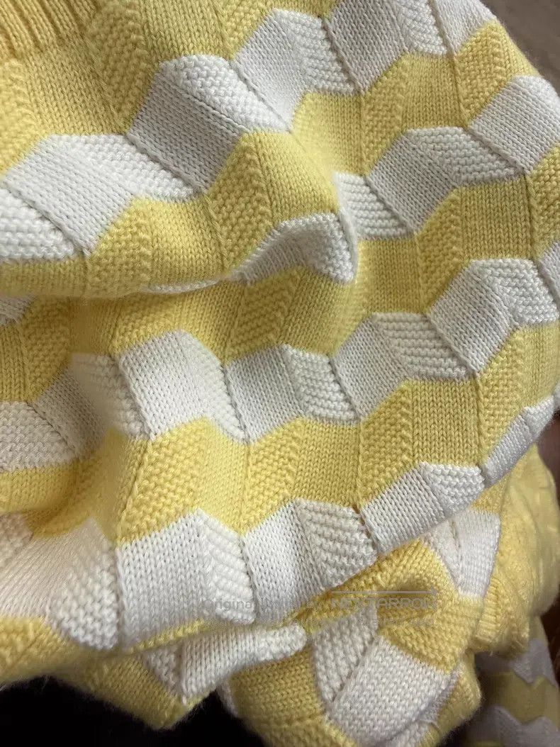 Loro Piana Loro Piana King's Gift Series Yellow and White Striped Kni Size XS / US 0-2 / IT 36-38 - 3 Thumbnail