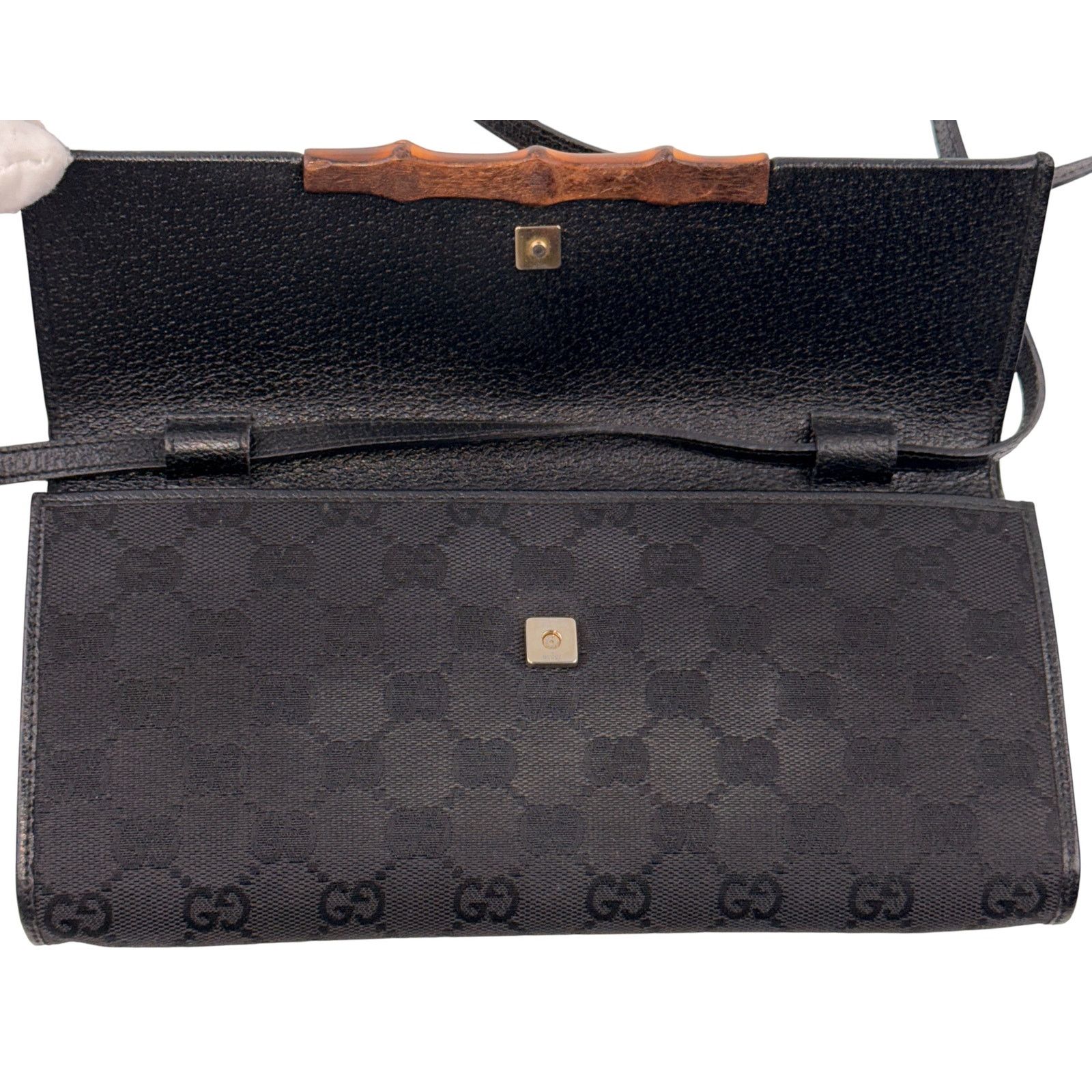 Gucci GUCCI GG Canvas Bamboo Clutch/ Shoulder Bag/ Crossbody Bag Size ONE SIZE - 4 Thumbnail