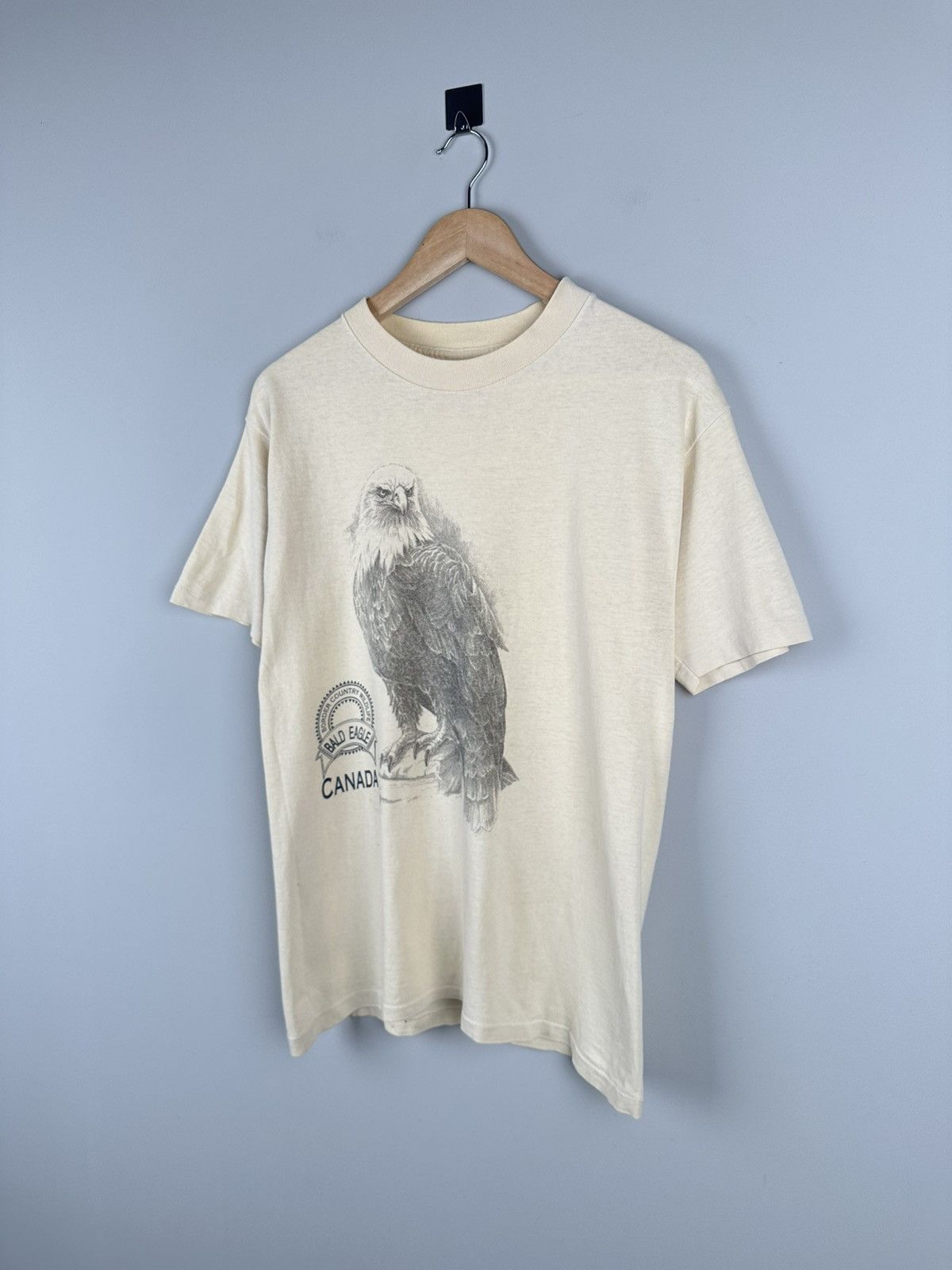 American Eagle Outfitters × Band Tees Vintage 90s Bald Eagle Canada Box Logo Tee Size US M / EU 48-50 / 2 - 1 Thumbnail