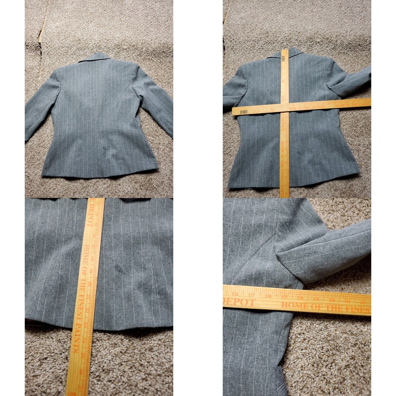Vintage VINTAGE St John Blazer Wool Gray Striped 2 Button Medium Womens Short Sleeve? Size M / US 6-8 / IT 42-44 - 8 Thumbnail