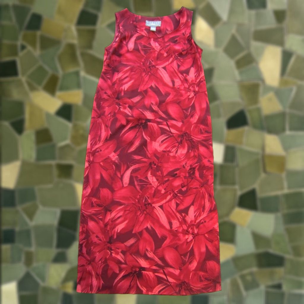 Vintage VINTAGE Norton Mcnaughton Pink Floral Sleeveless Long Maxi Tank Dress PM Size M / US 6-8 / IT 42-44 - 1 Thumbnail