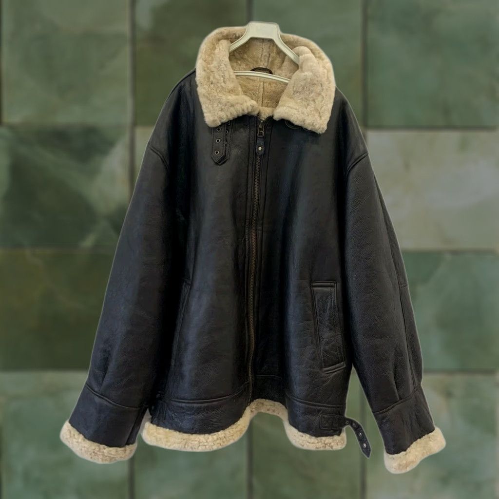 Vintage VINTAGE David Moore Classic Shearling Leather Jacket Bomber Men 3XL Brown Aviator/B3 Bomber Jacket Mens 3XL Brown Shearling Leather Jacket Size US XXL / EU 58 / 5 - 1 Thumbnail
