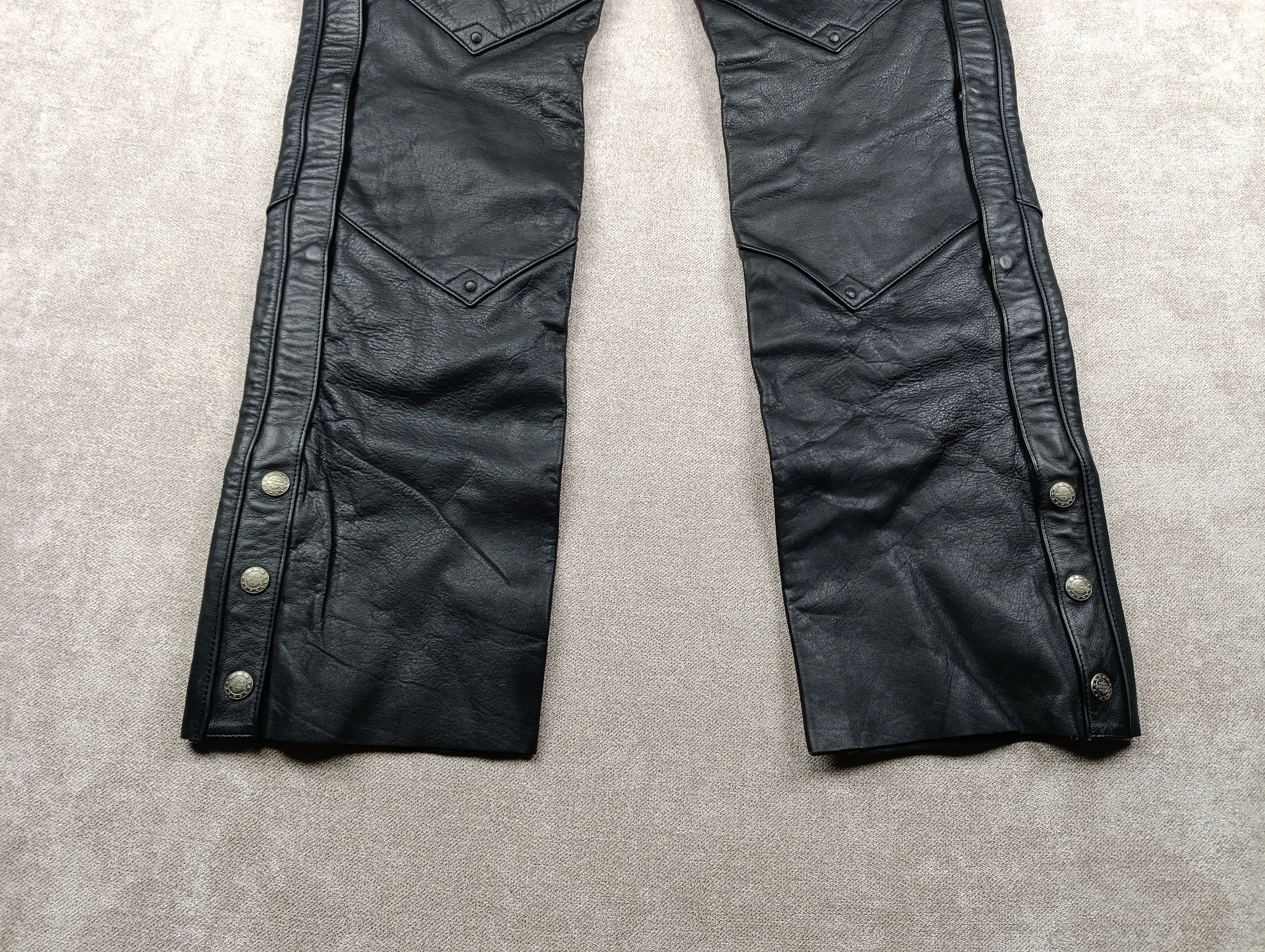 Harley Davidson HARLEY DAVIDSON BLACK LEATHER WOMENS MOTORCYCLE CHAPS PANTS Size 30" / US 8 / IT 44 - 12 Thumbnail