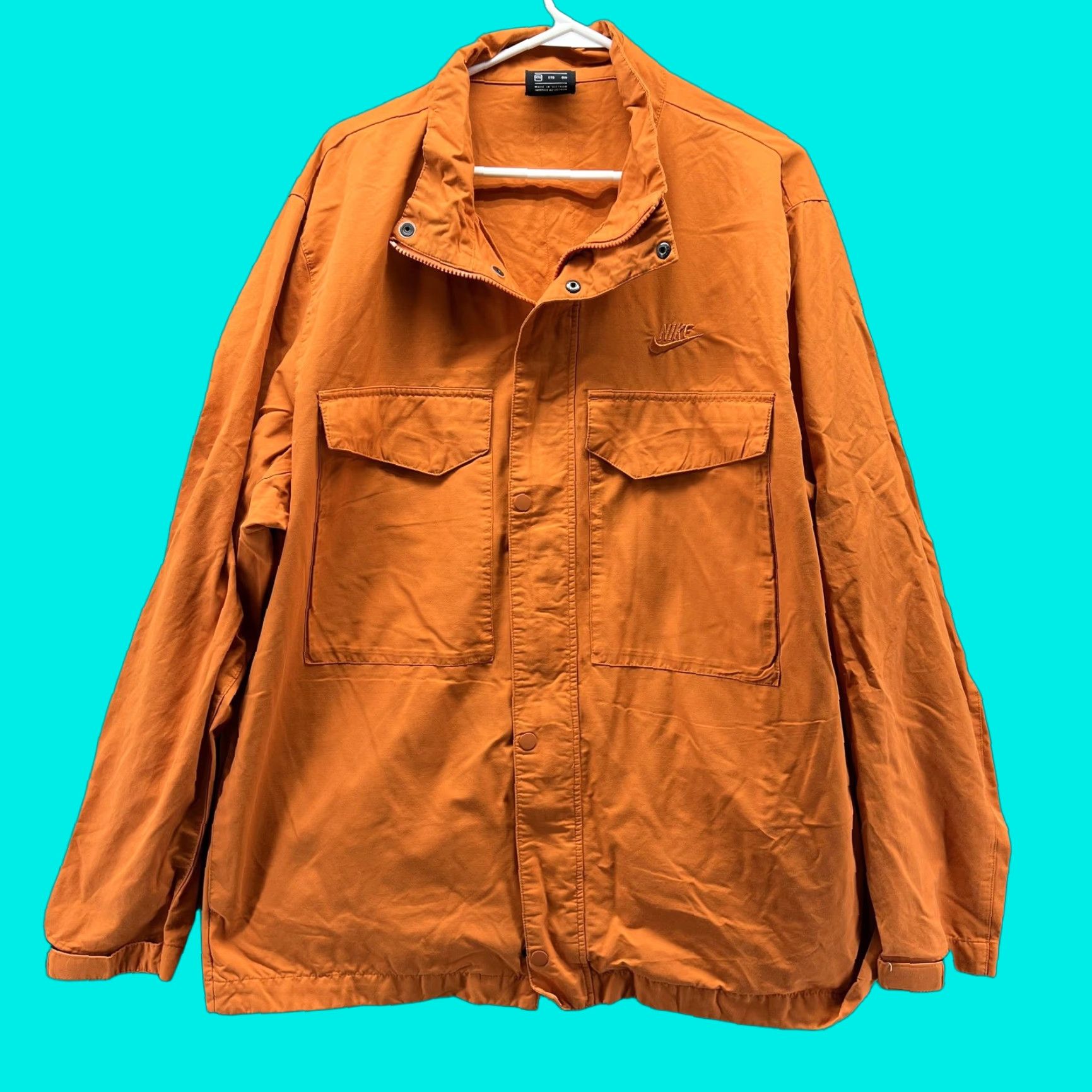 Nike Nike Jacket Mens 2XL Orange Cotton Blend Full Zip Windbreaker Pockets Size US XXL / EU 58 / 5 - 1 Thumbnail