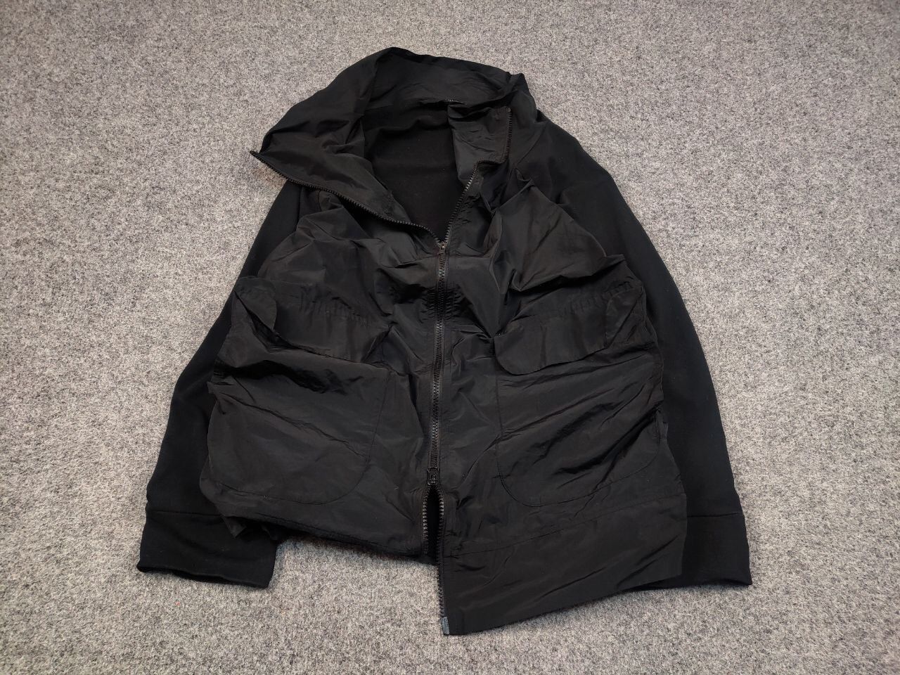 Japanese Brand ZEITLOS by Luana Design Black Oversized Zip Light Jacket Size M / US 6-8 / IT 42-44 - 2 Thumbnail