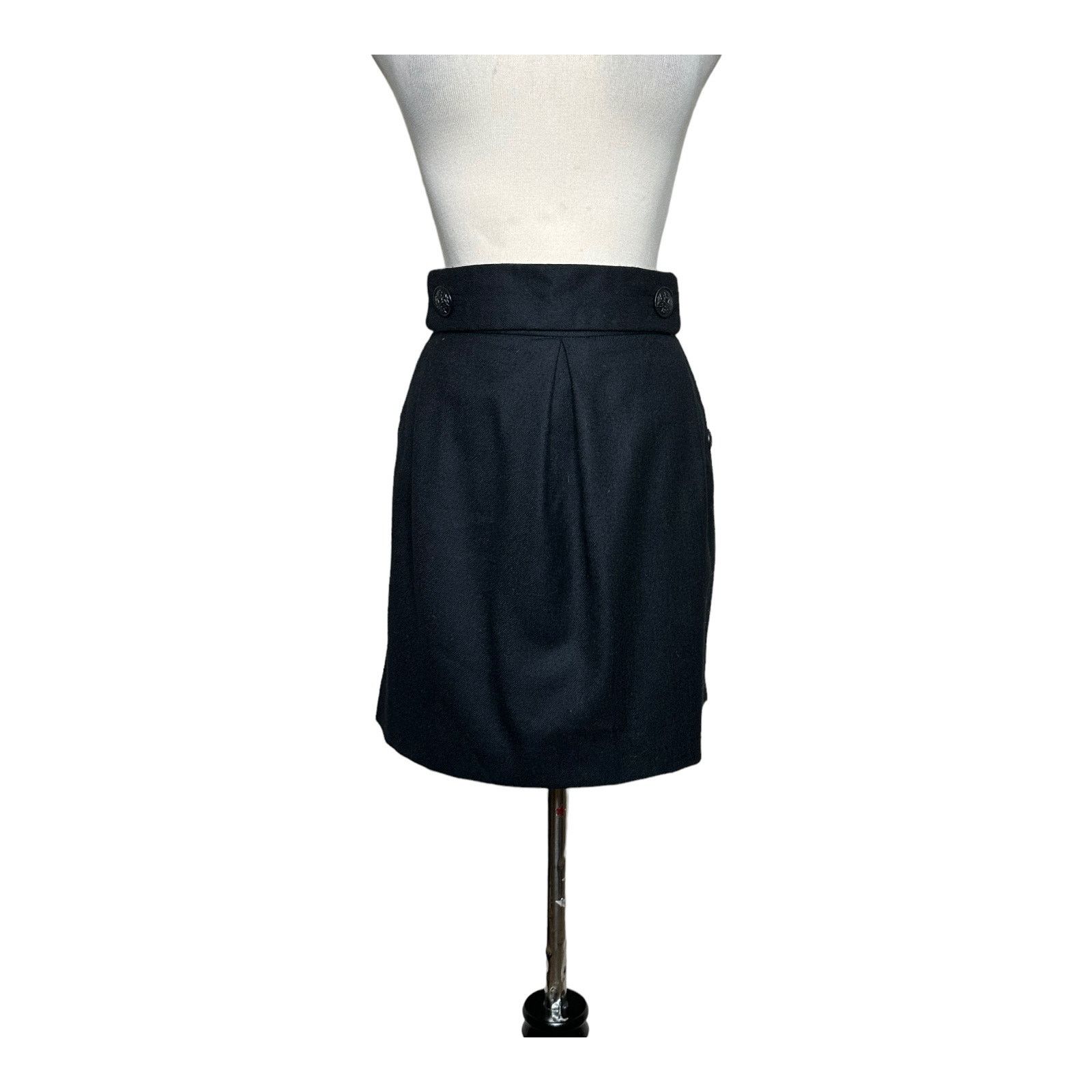 Banana Republic Banana Republic black wool front pleat mini skirt size 8 Size 30" / US 8 / IT 44 - 10 Thumbnail