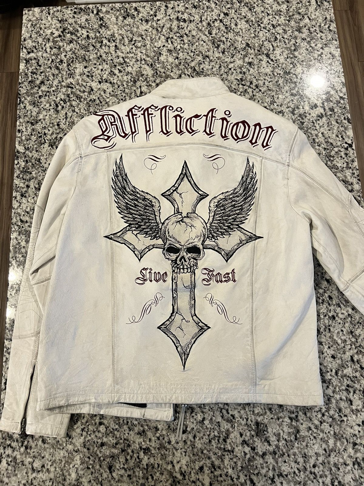 Affliction × Vintage Limited Edition Affliction Leather Jacket - Rare Size US L / EU 52-54 / 3 - 1 Thumbnail