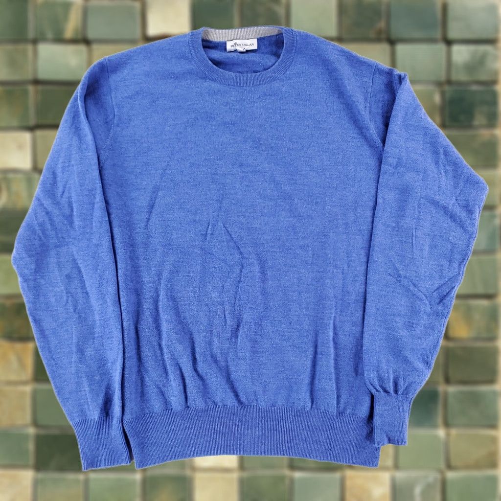 Peter Millar Peter Millar Crown Soft Blue Crew Neck Sweater Mens L 85% Merino 15% Silk Blue Crew Neck Pullover Hoodie? Size US L / EU 52-54 / 3 - 1 Thumbnail