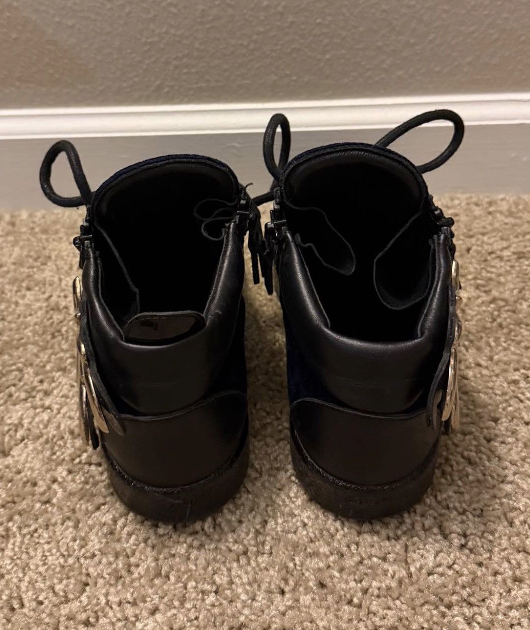 Giuseppe Zanotti Silver winged Giuseppe Zanotti leather high top sneakers Size US 7 / IT 37 - 4 Thumbnail
