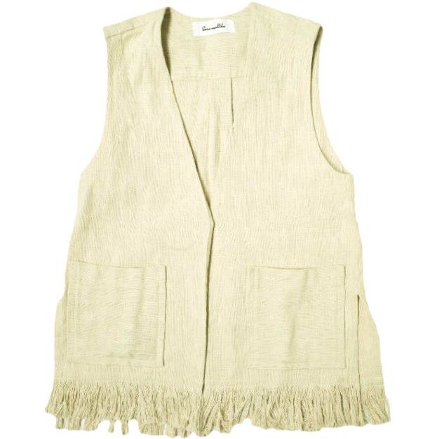 Other Other sara mallika FRINGE GILET Cotton Gilet Cotton Tops 020931SL3 DUTY FREE for USA Size ONE SIZE - 1 Thumbnail