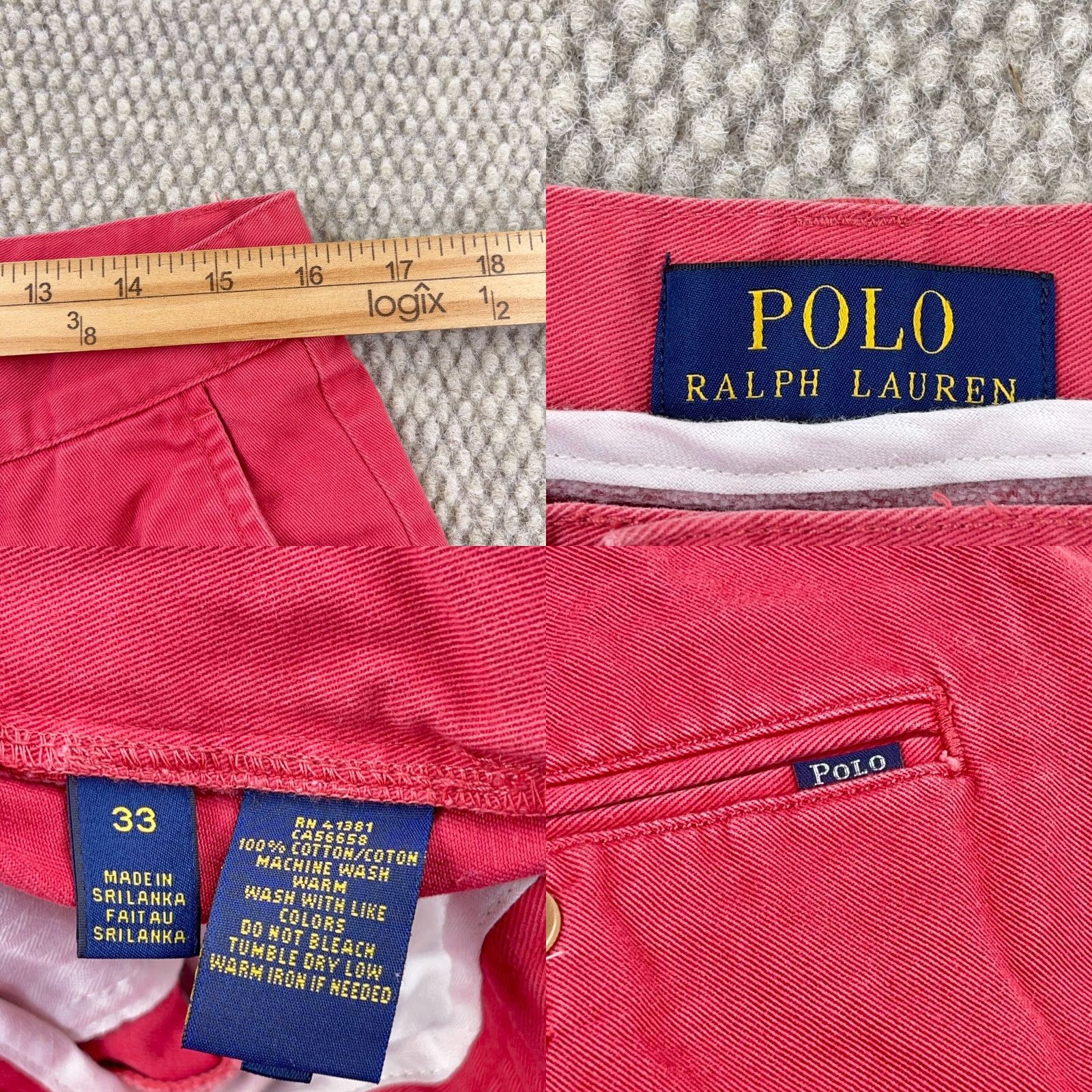 Polo Ralph Lauren Polo Ralph Lauren Chino Shorts Men 33 Pink Twill Golf Preppy Solid Adult Size US XS / EU 42 / 0 - 8 Thumbnail