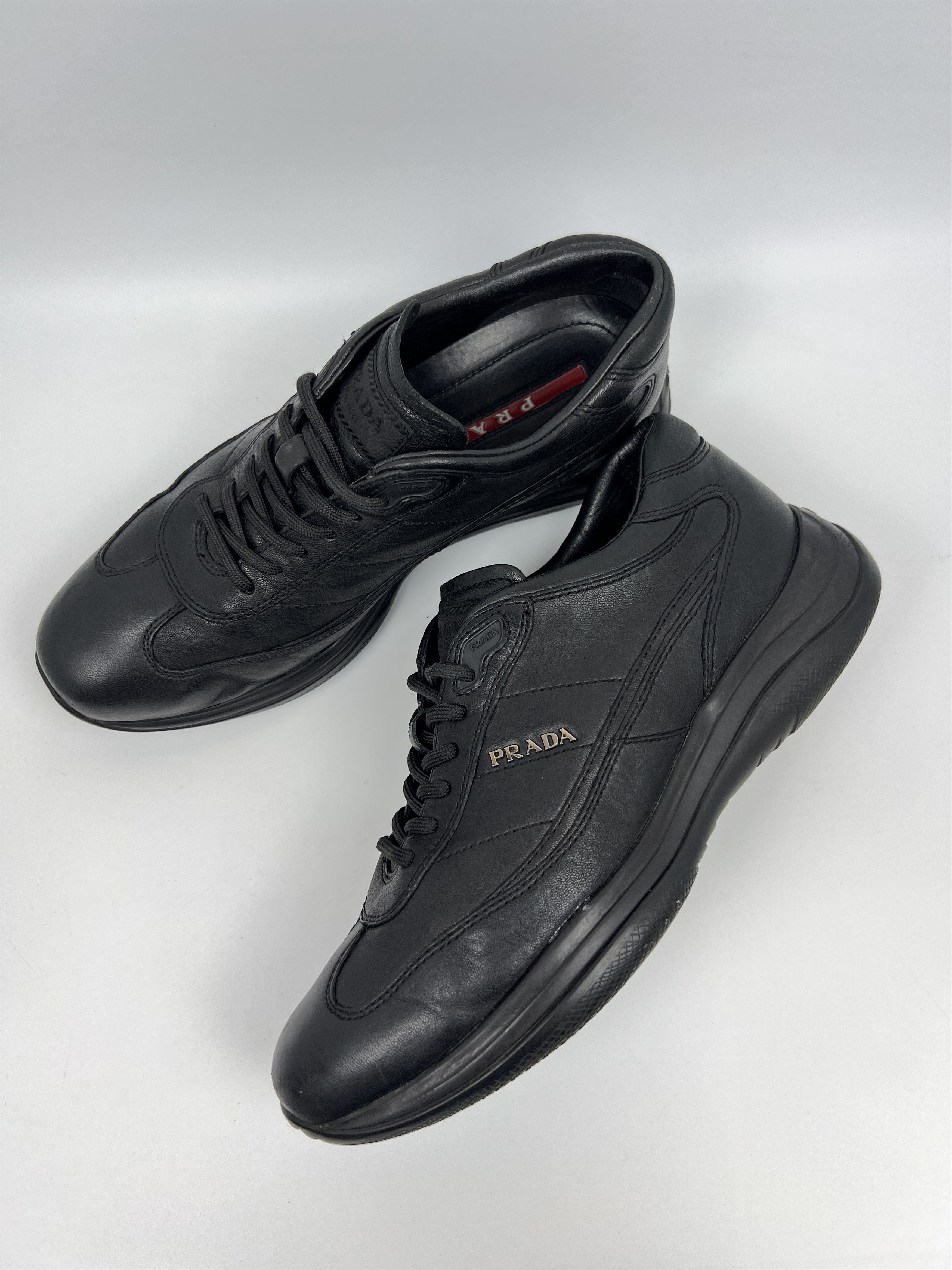 Prada Vintage Prada Americas Style Low Leather Sneakers Size US 8.5 / EU 41-42 - 7 Thumbnail