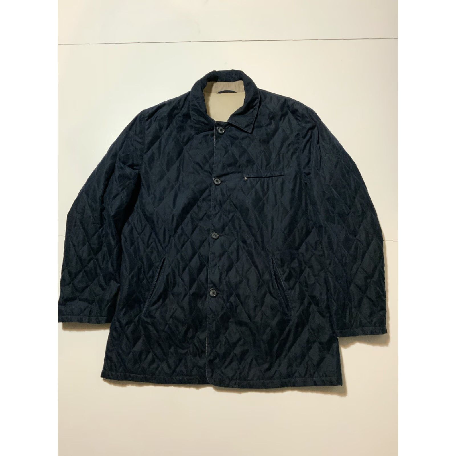 Vintage VINTAGE Longhi Made In Italy Navy Blue Quilted Chore Barn Button Jacket Sz. M (50) Men Jacket Quilted Blue Button 50 Regular Size M Italy Size US M / EU 48-50 / 2 - 2 Thumbnail
