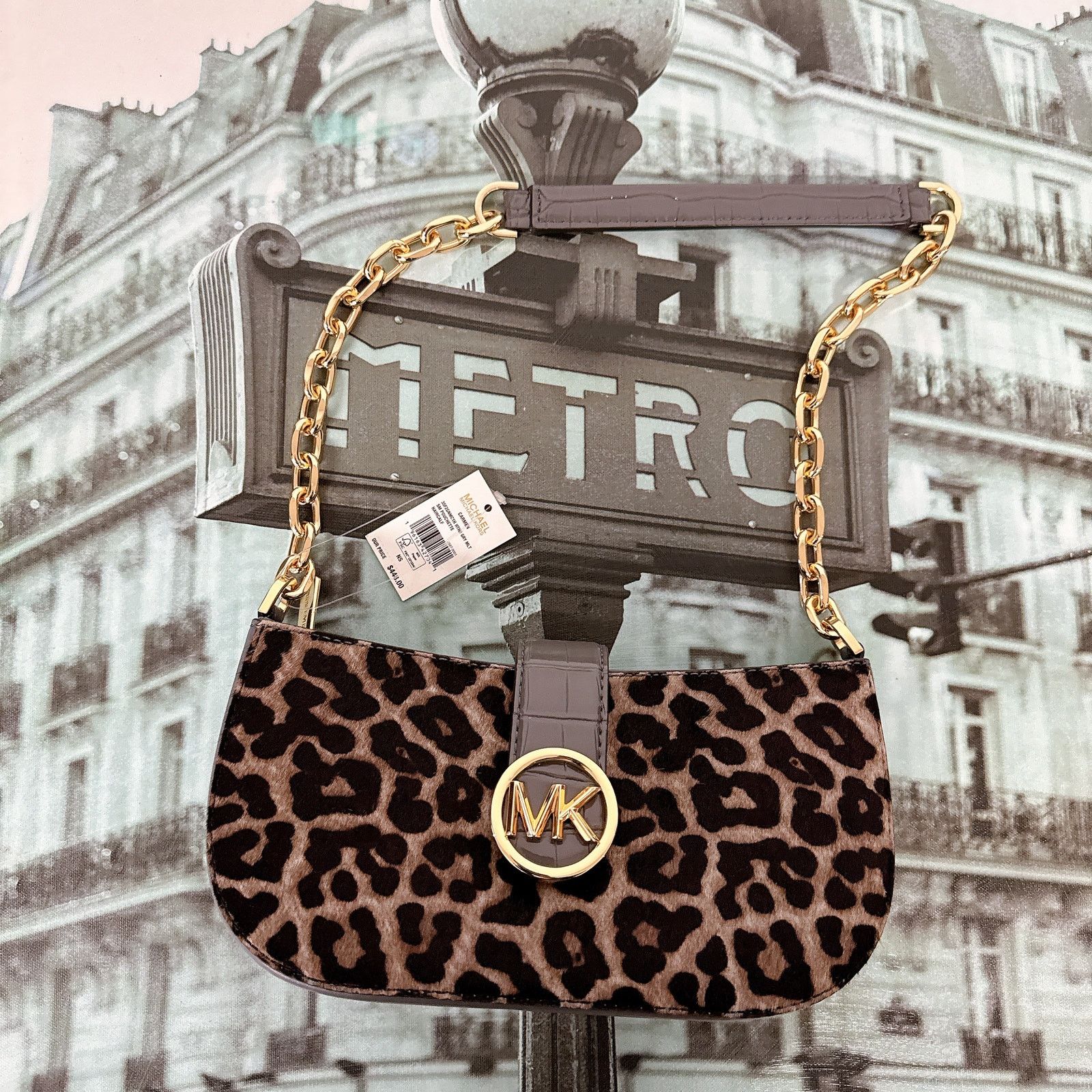 Michael Kors Michael Kors 35F2GNMC1H Carmen Embossed Shoulder Chain Bag Size ONE SIZE - 1 Thumbnail