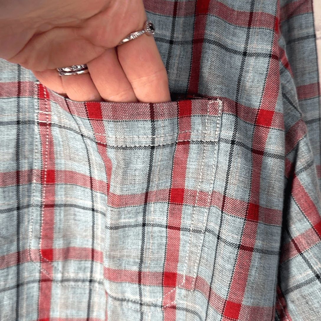 Vintage Charlie Chaplin Red Gray Plaid Button Down Shirt XL Men Long Sleeve Size US XL / EU 56 / 4 - 3 Thumbnail