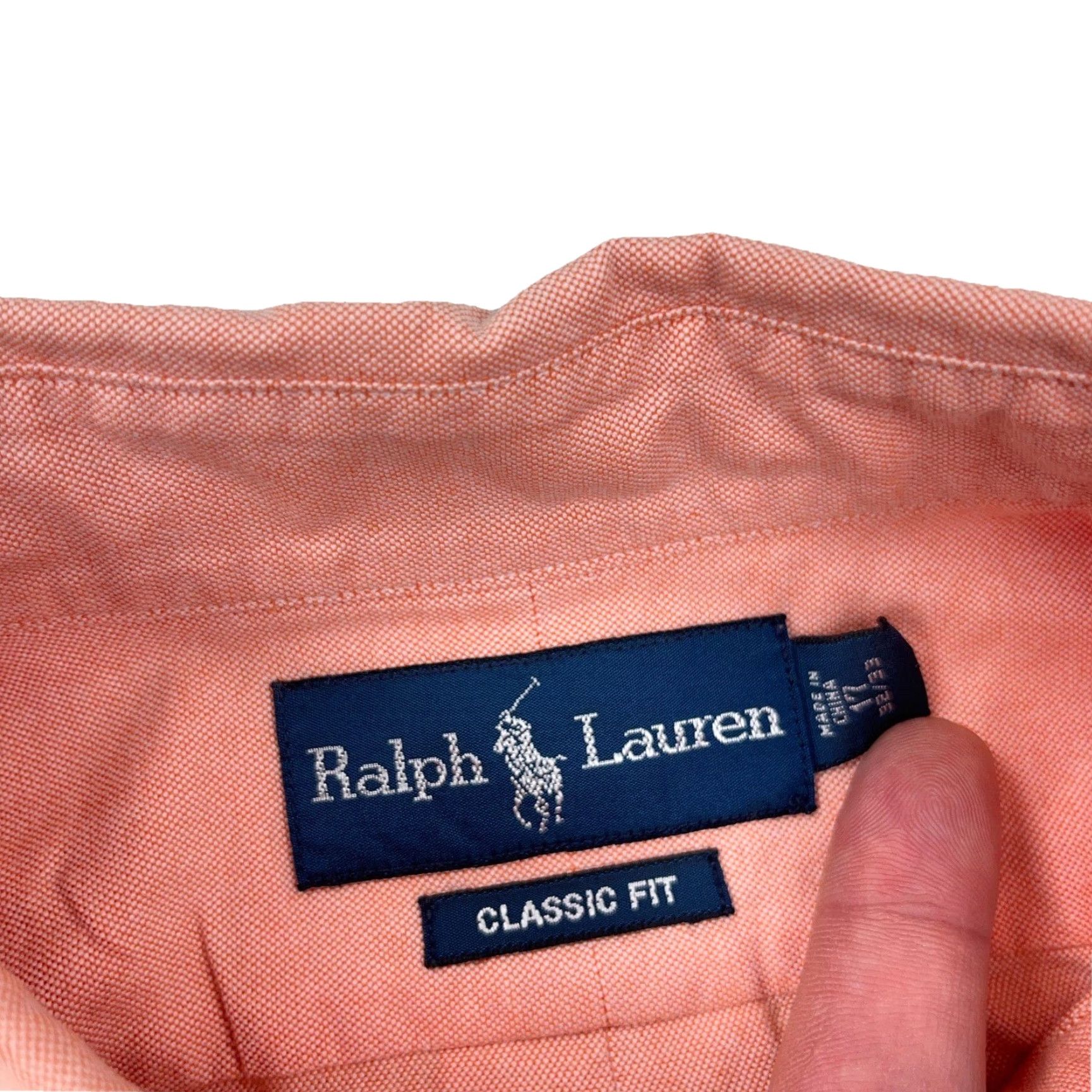 Ralph Lauren Ralph Lauren Shirt Men 17 32 Orange Button Up Oxford Cloth Dress OCBD A03 Size 46R - 3 Thumbnail
