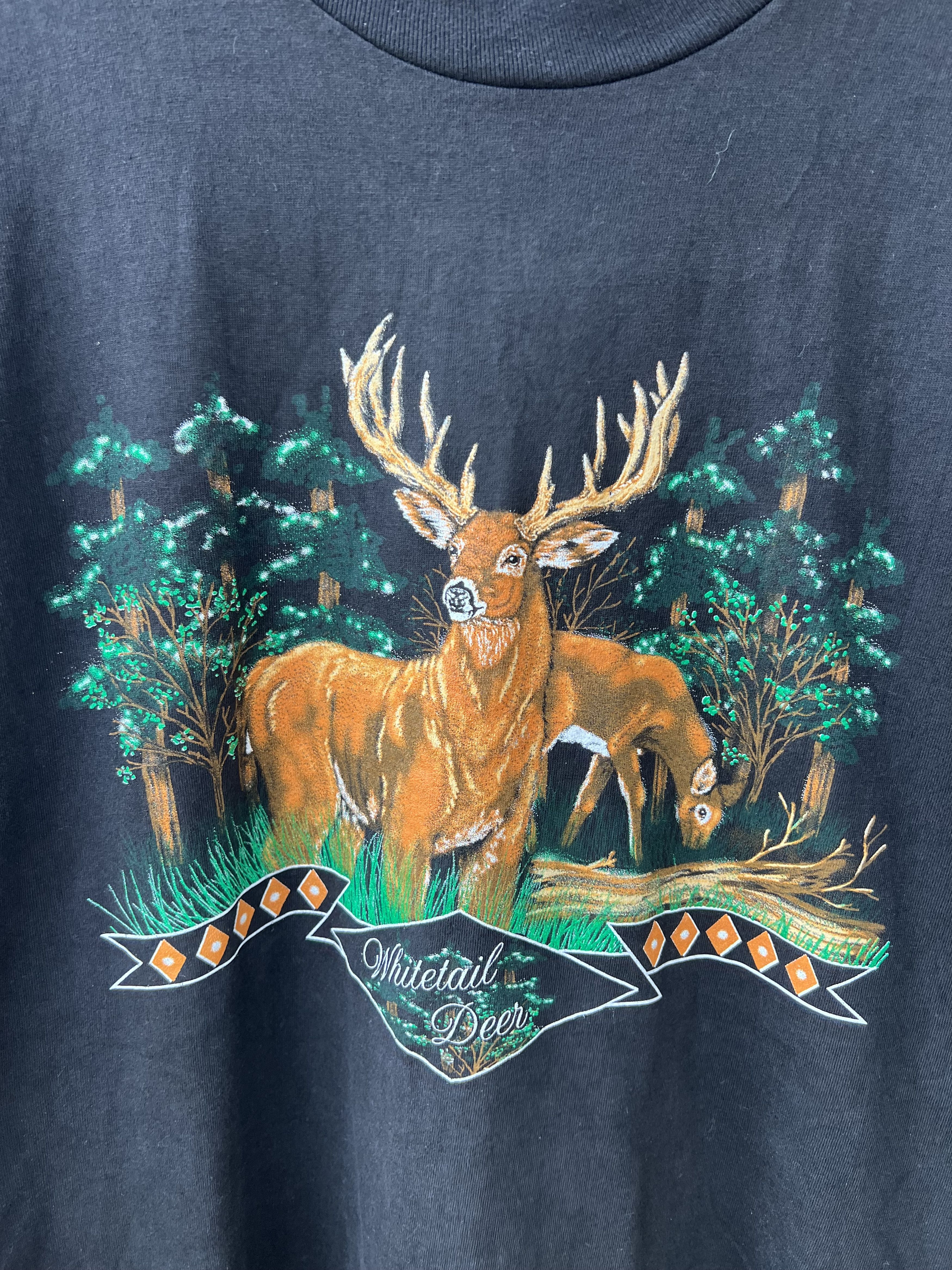 Vintage 90s Whitetail Deer T-Shirt Size US XL / EU 56 / 4 - 2 Thumbnail