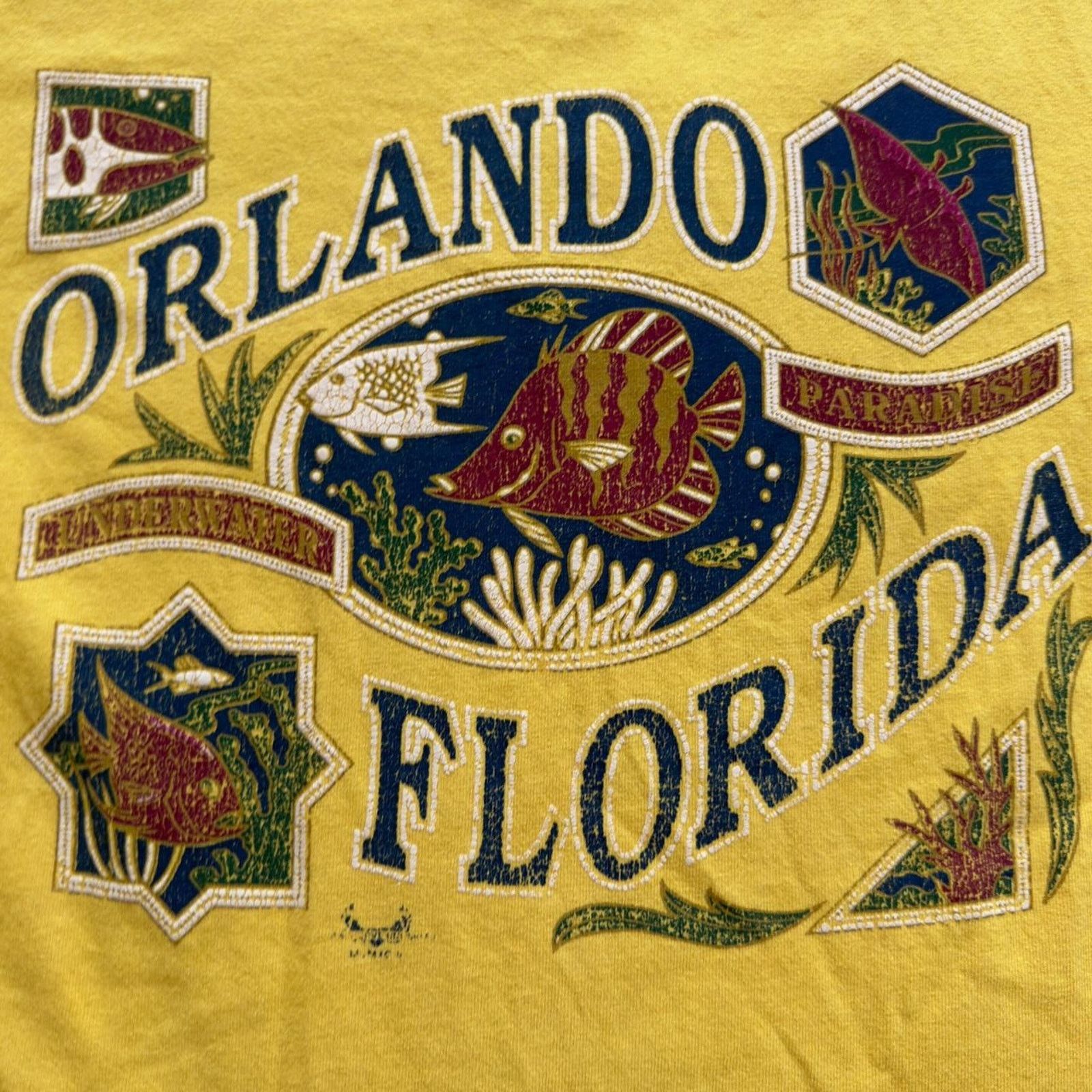 American Apparel Vintage 90’s Single Stitch Orlando Florida T-Shirt Size US M / EU 48-50 / 2 - 2 Thumbnail