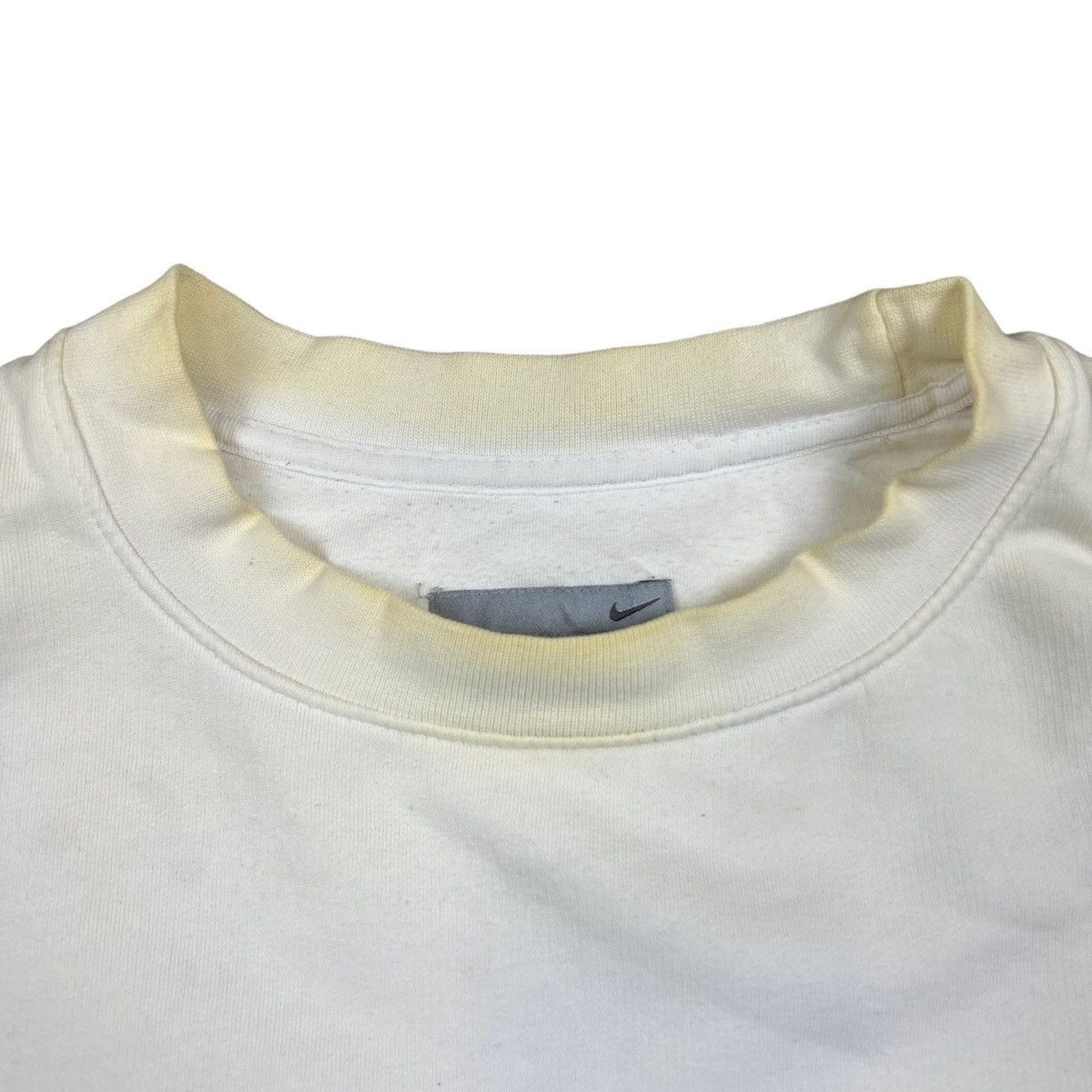 Nike × Vintage Nike Sportswear Sweatshirt XL White Swoosh Pullover Grunge Size US XL / EU 56 / 4 - 4 Thumbnail