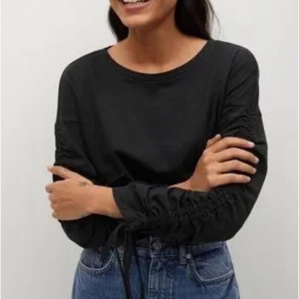 Express Express l Black Oversized Blouse W Drawstring Sleeves XS Size XS / US 0-2 / IT 36-38 - 1 Thumbnail