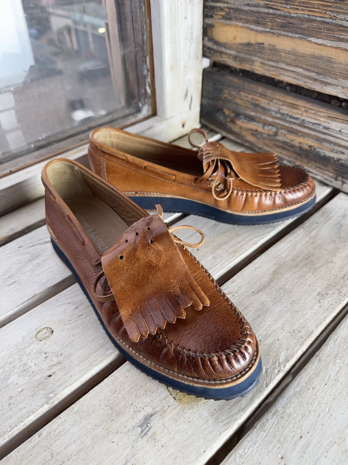 Melvin & Hamilton Luxury Melvin & Hamilton Leather Moccasin Loafers Tan Cognac Size US 7 / EU 40 - 2 Thumbnail