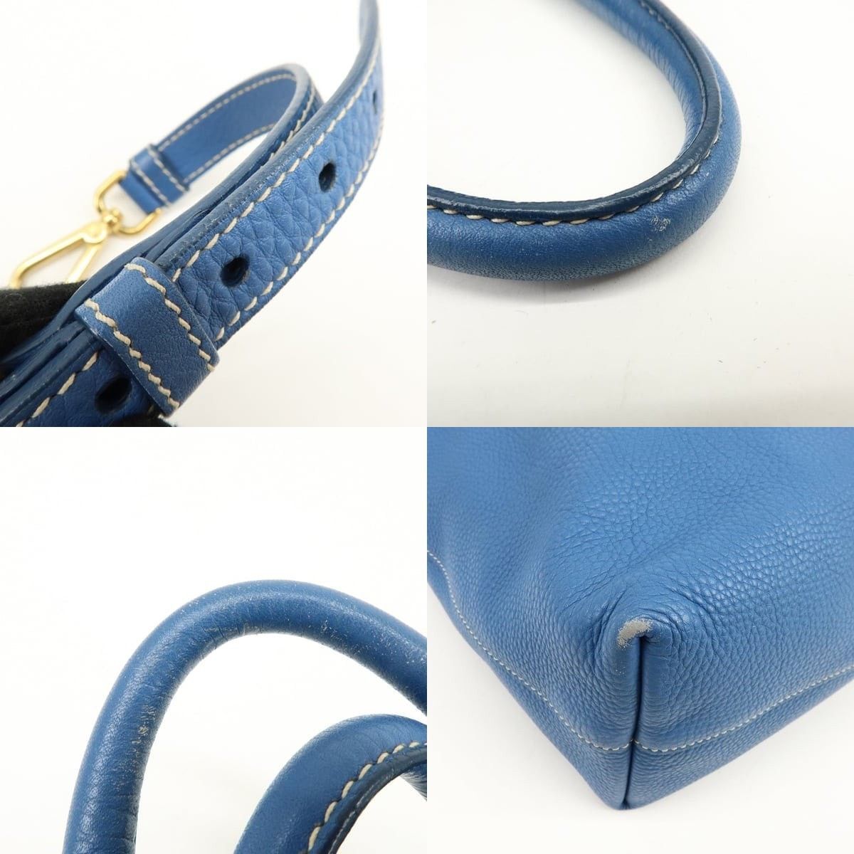 Prada Prada Vitello Daino Calfskin Shoulder Bag Blue Size ONE SIZE - 4 Thumbnail