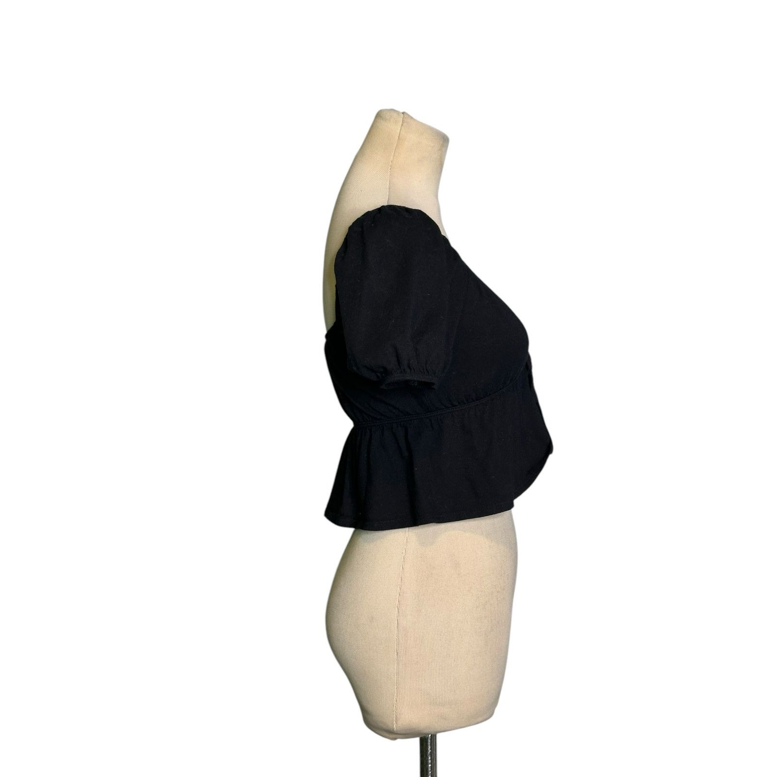 Aritzia Sunday Best black cotton front tie crop blouse size 2XS Size XXS / US 00 / IT 34 - 14 Thumbnail