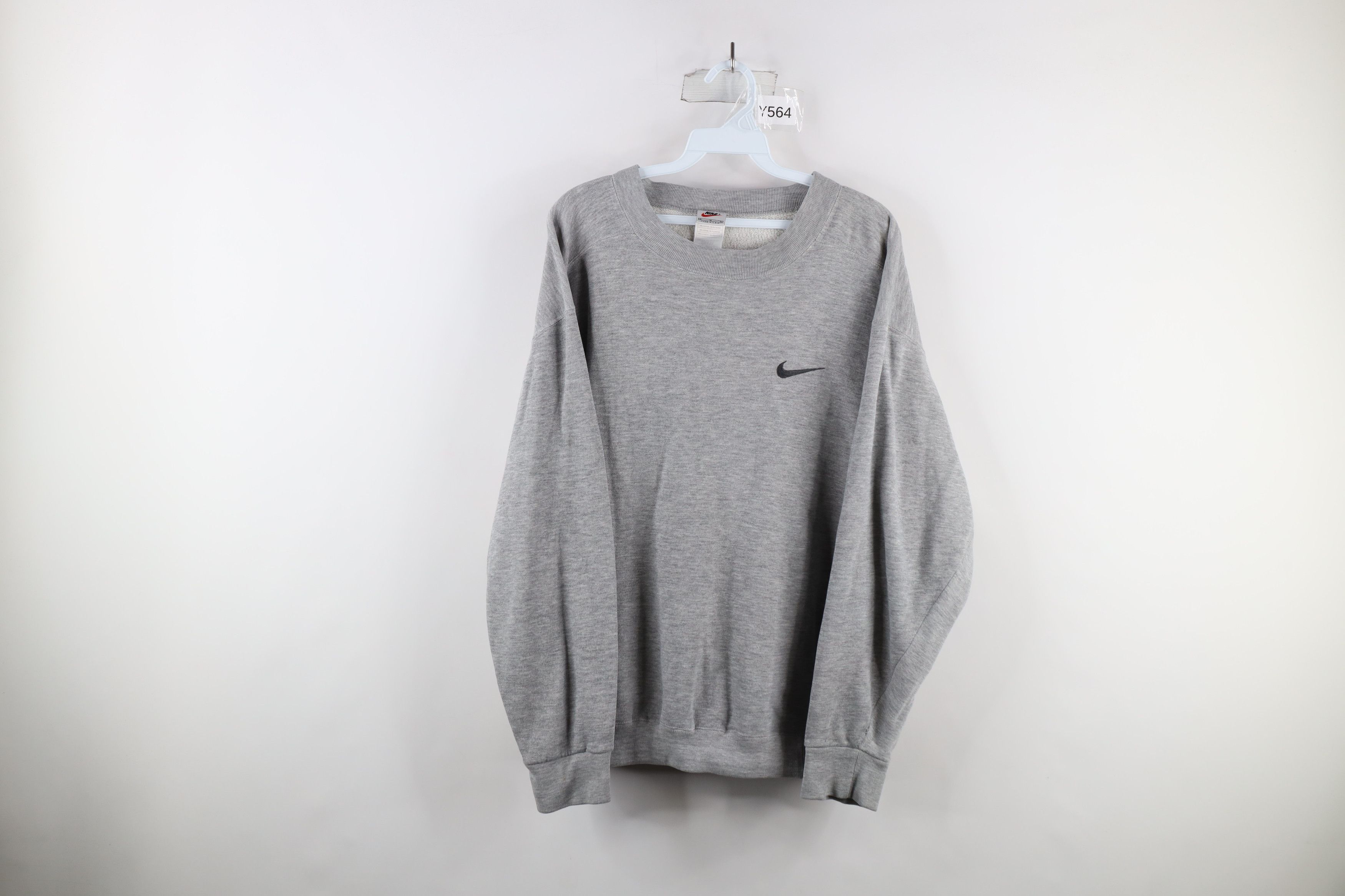 image of 90's Nike Scott Mini Swoosh Crewneck Sweatshirt Usa in Grey, Men's (Size Medium)