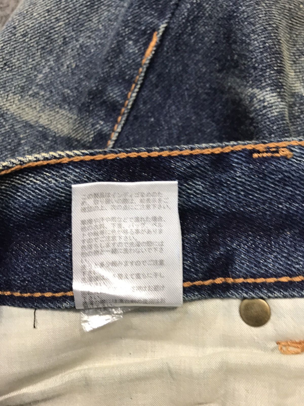 Japanese Brand Old Frame Whisker Design Indigo Denim Jeans Fits Size 32 Size US 32 / EU 48 - 10 Thumbnail