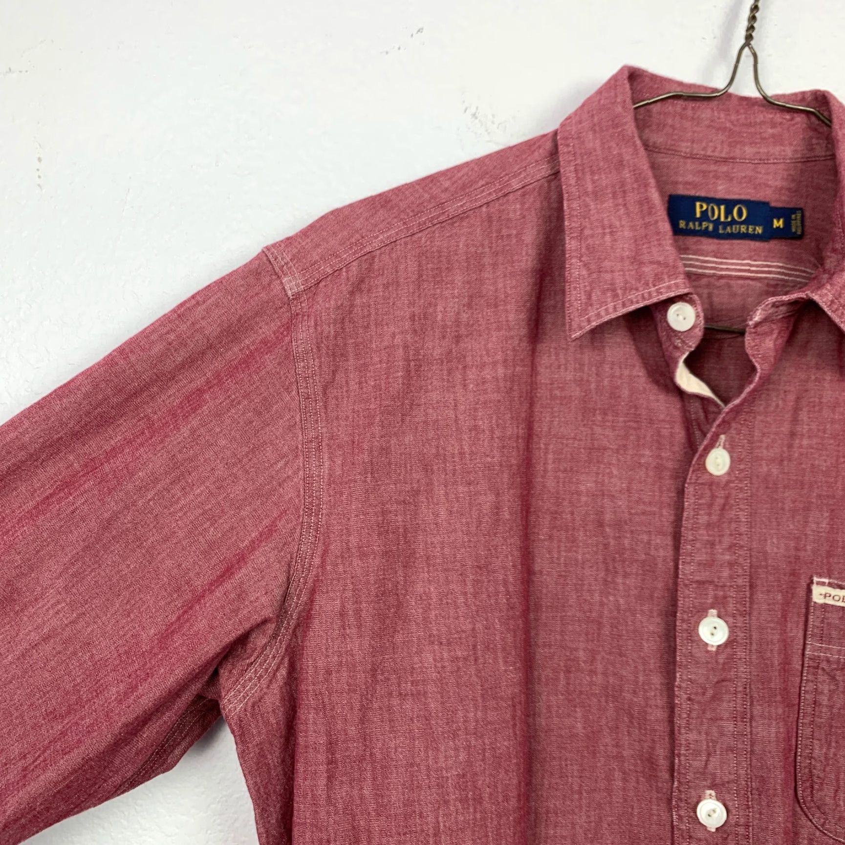 Polo Ralph Lauren Polo Ralph Lauren Twill Red Button-Up Shirt Mens M Size US M / EU 48-50 / 2 - 4 Thumbnail