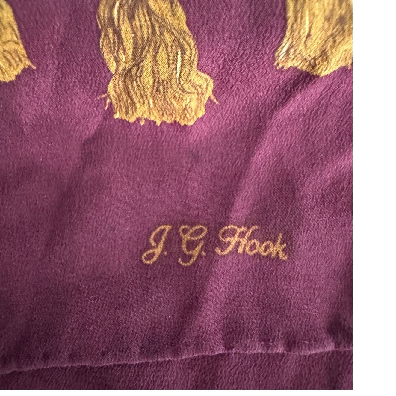 Vintage Vintage J.G. Hook silk floral tassel scarf maroon gold 48x10 Size ONE SIZE - 5 Thumbnail