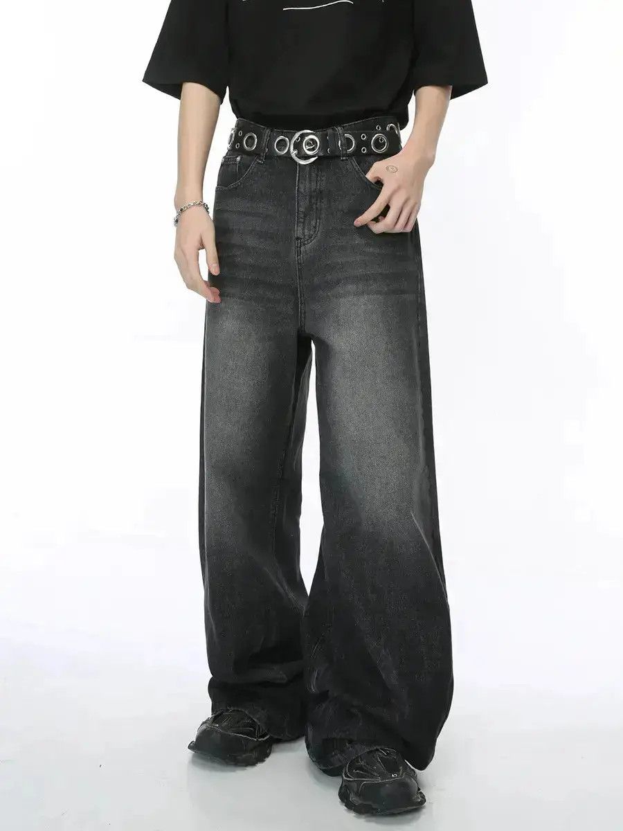 Japanese Brand Retro straight leg wide leg loose jeans Size US 32 / EU 48 - 4 Thumbnail