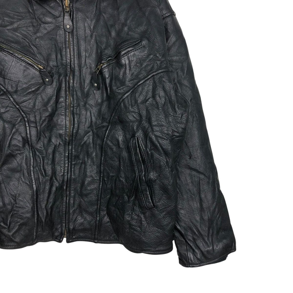 Edwin 🔥VINTAGE MOTORCYCLE RIDER LEATHER JACKET EDWIN COMPANY Size US L / EU 52-54 / 3 - 7 Thumbnail