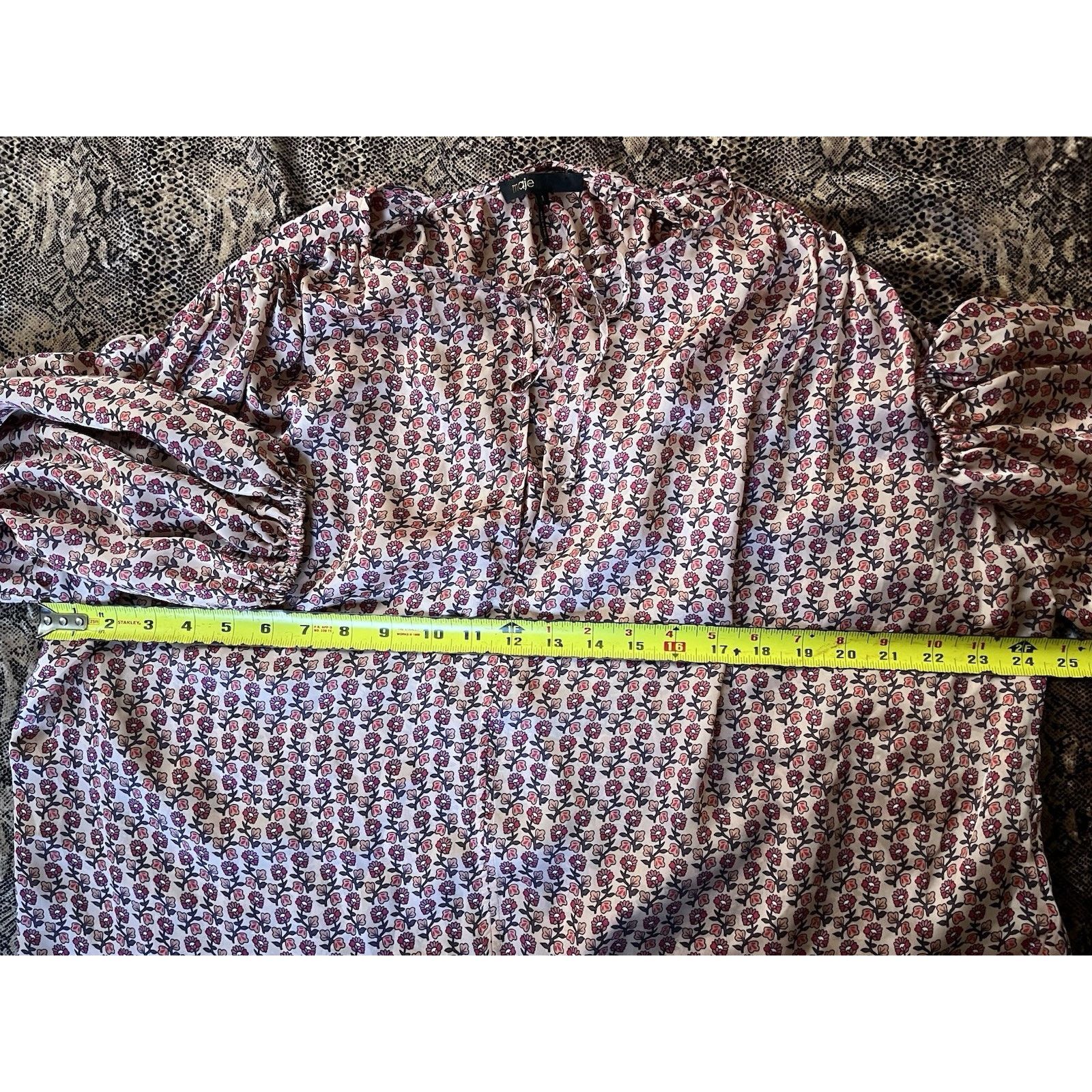 Maje MAJE SATIN FLORAL PRINT BOHO BLOUSE TUNIC TOP PUFF 1 (small) Size S / US 4 / IT 40 - 4 Thumbnail