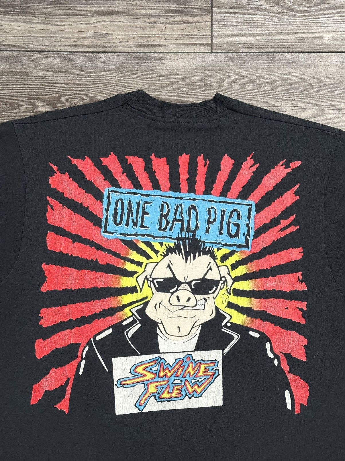Band Tees × Vintage Vintage 90’s Swine Flew One Bad Pig T Shirt Size US L / EU 52-54 / 3 - 4 Thumbnail
