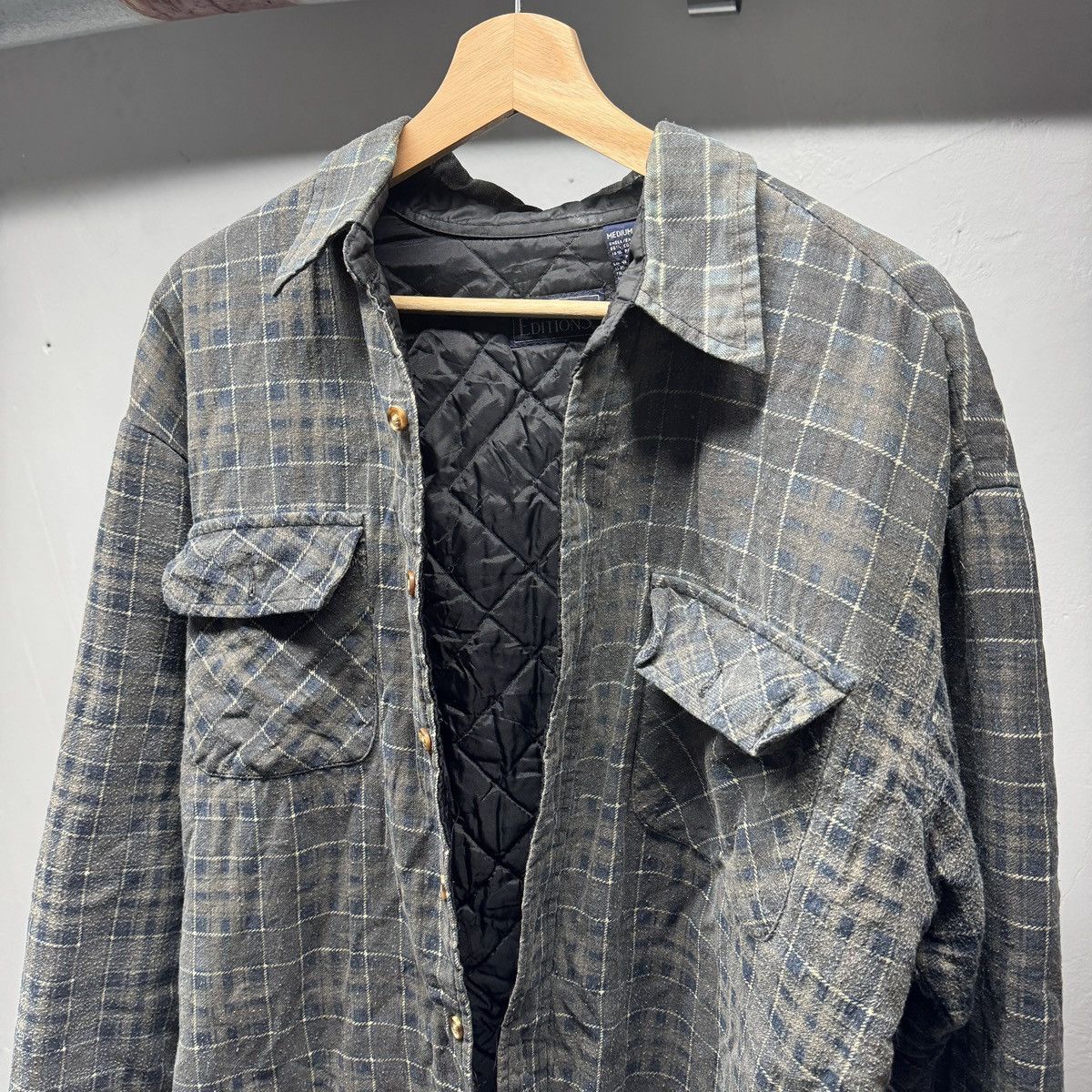 Vintage Thrashed Faded Distressed Plaid Flannel Shirt Jacket Grunge Size US M / EU 48-50 / 2 - 3 Thumbnail