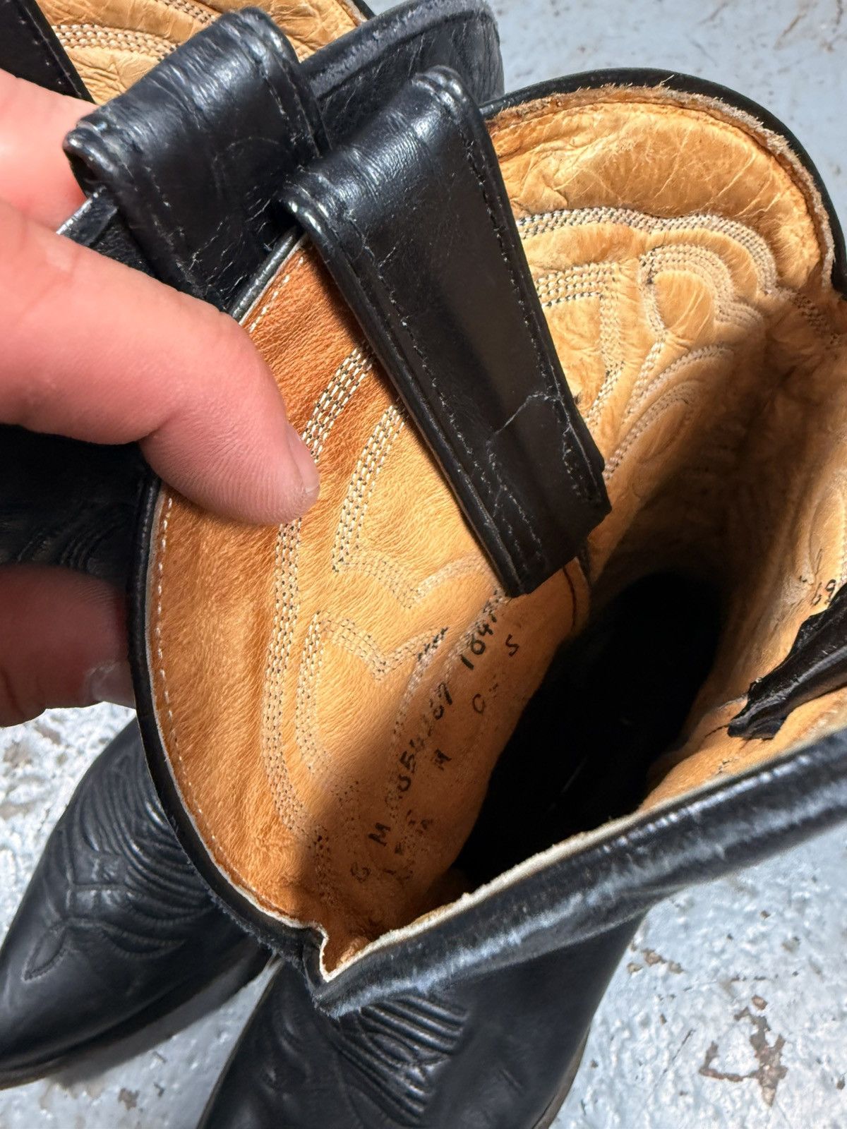 Boulet 90s Vintage Boulet Canada Made All Black Cowboy Boots Size US 7.5 / EU 40-41 - 7 Thumbnail